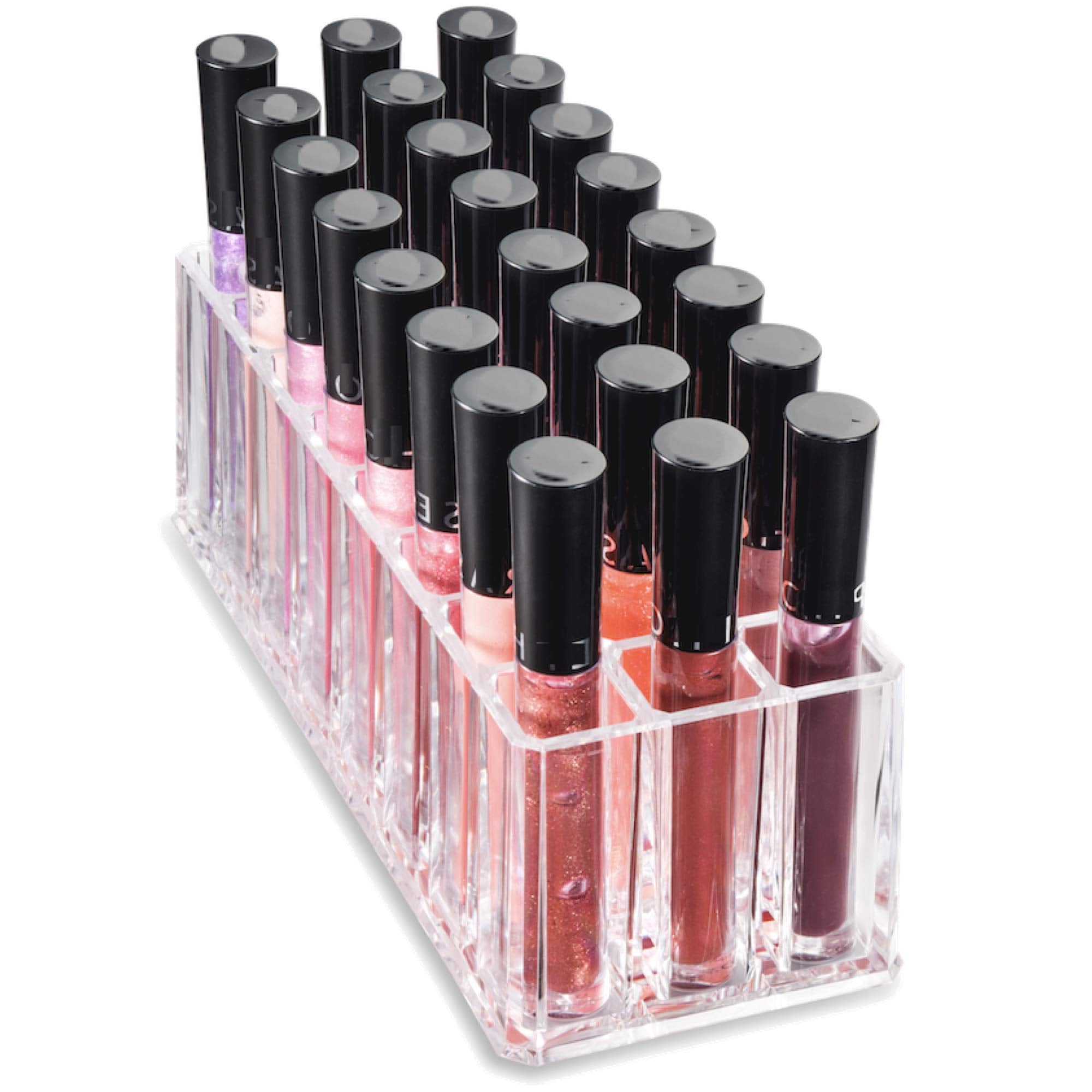 Acrylic Lip Gloss Organizer and Beauty Care Organizer - 24 Space Storage byAlegoryTM (Clear)