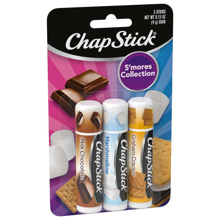 Chapstick S'Mores Collection Flavor Skin Protectant Flavored Lip Balm Tube, 3 Count, Pack of 1: 3 Count, S'Mores Collection