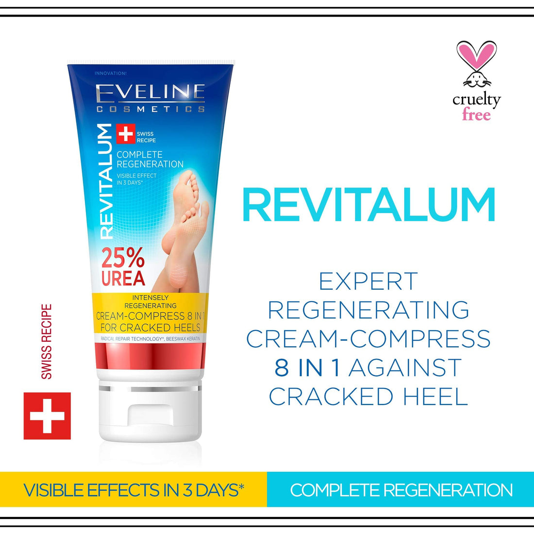 Eveline Revitalum Foot Cream Regenerating 8 In 1 Urea 25% 3.5oz