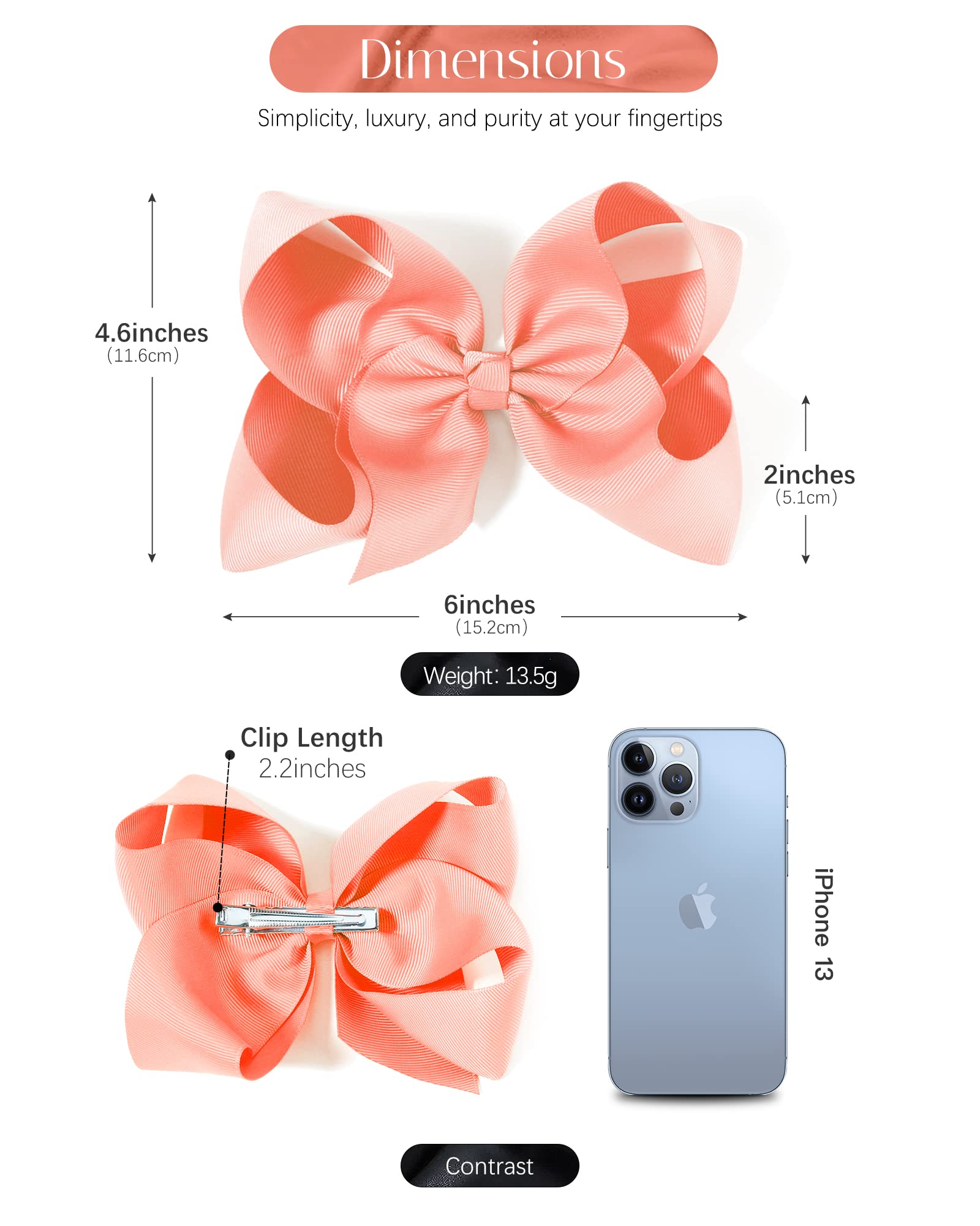 Choicbaby 28pcs 6 Inch Hair Bows for Girls Large Hair Bows with Alligator Clips Toddler Hair Accessories for Baby Girls Kids Teens