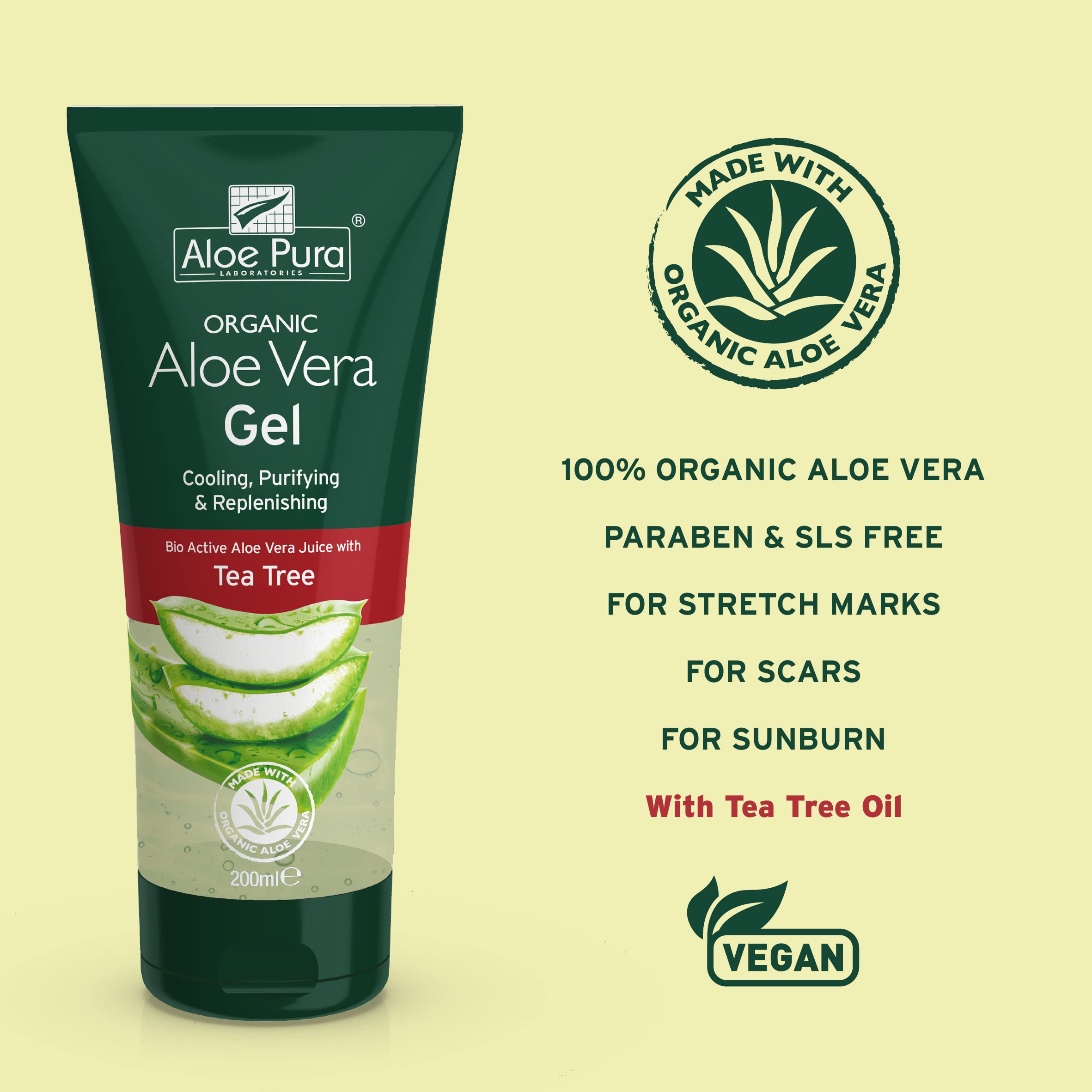 Aloe Pura Aloe Vera Gel Tea Tree 200Ml