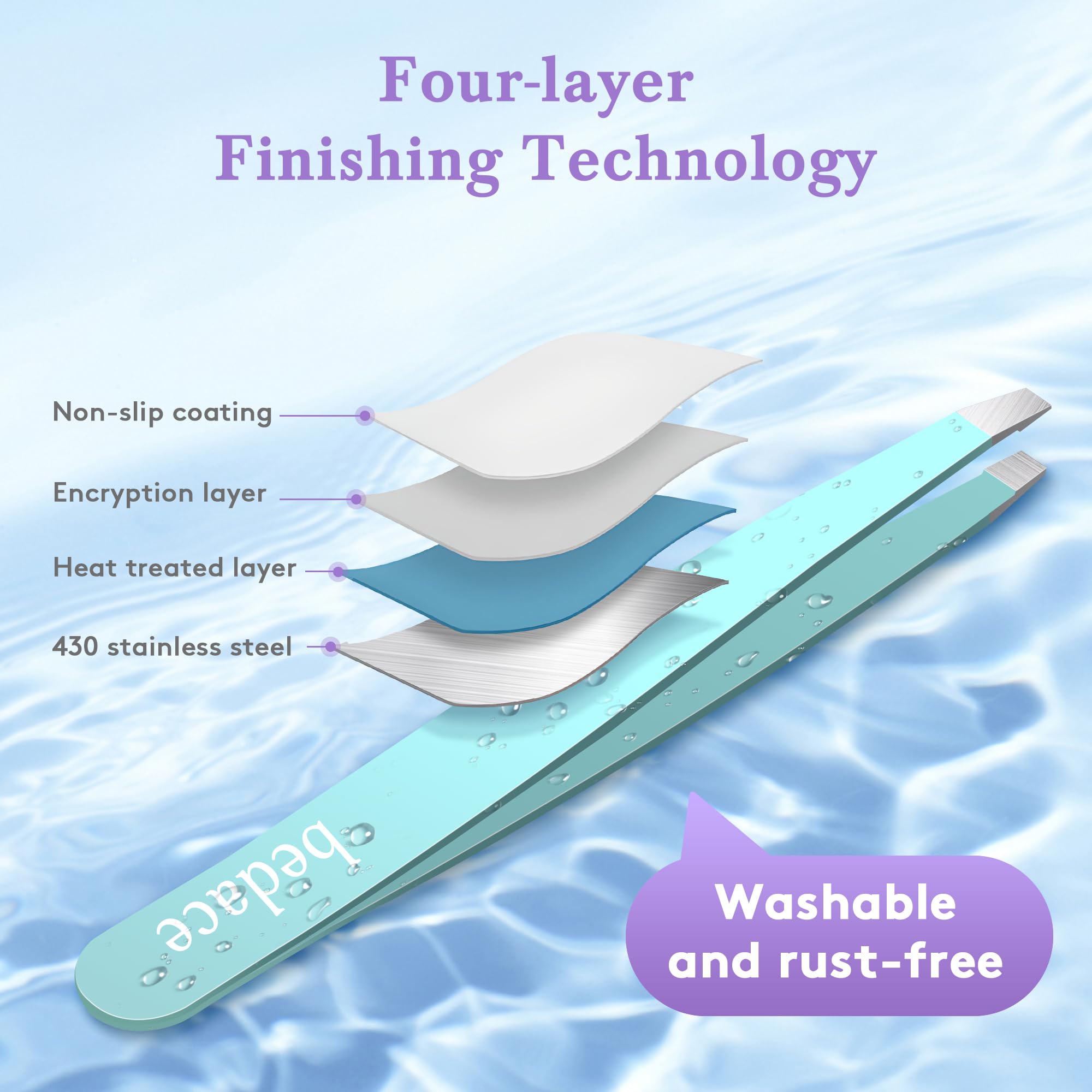 Tweezers for Women Facial Hair,Stocking Stuffers 4 Pack Tweezers for Eyebrows,Tweezer Set for Ingrown Hair, Plucking Daily Beauty Tool with Leather Travel Case for Gifts