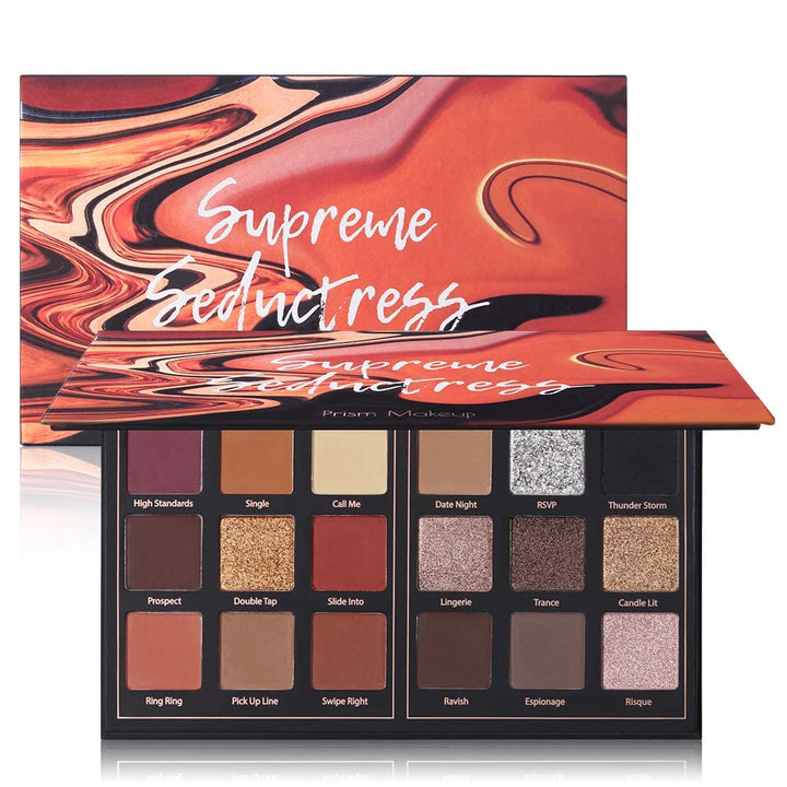 Matte Eyeshadow Palette Pro 18 Colors Highly Pigmented Shimmer Eye Shadow Palette Blendable Long Lasting Waterproof Makeup Cosmetics (01# Seductress)