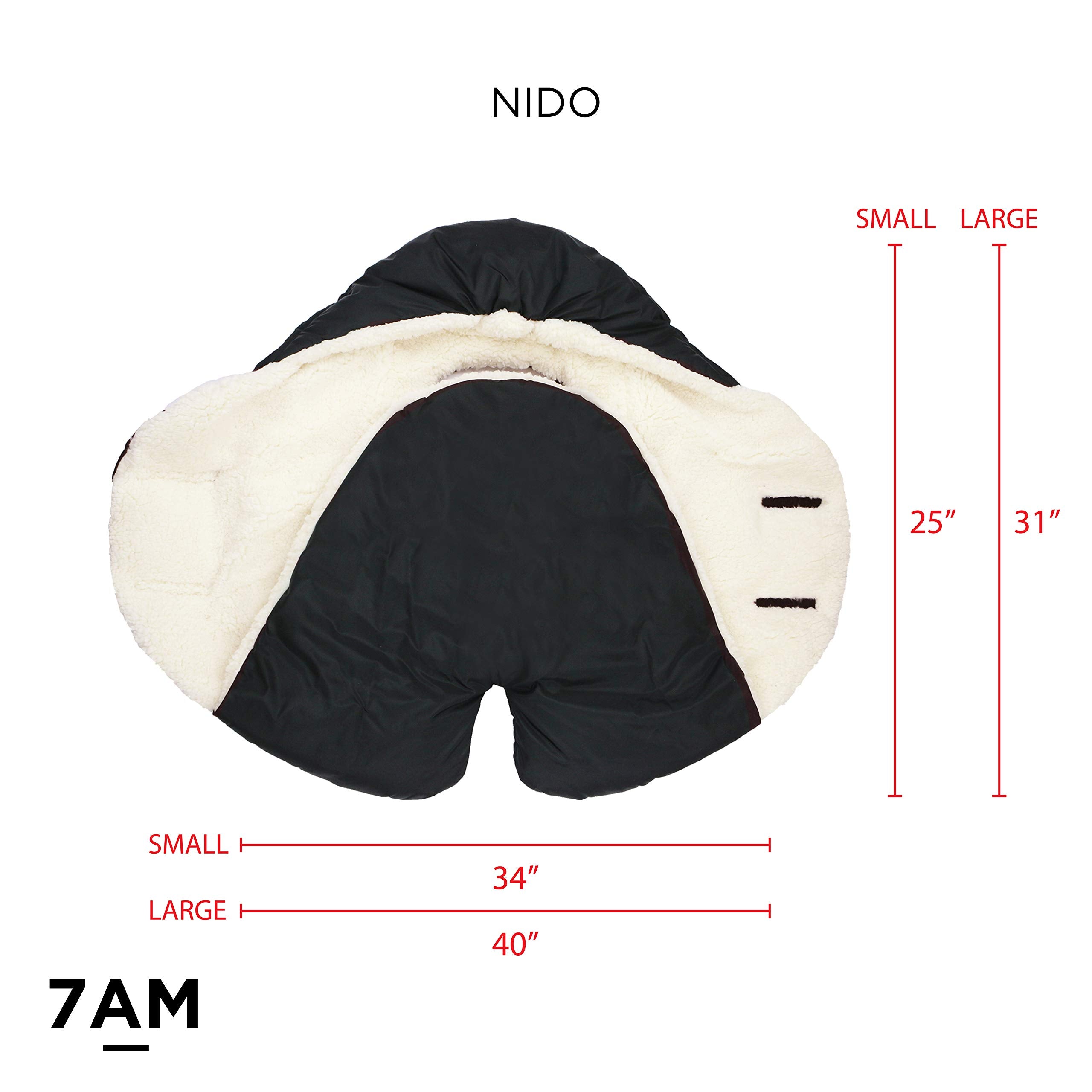 7AM Enfant Baby Car Seat - Nido Quilted Baby carier Cover, Hooded Soft Plush Lining, Stroller | (Stella Grand, Small 0-6M)