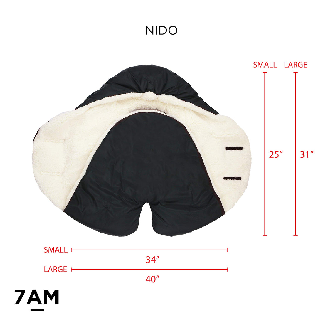 7AM Enfant Baby Car Seat - Nido Quilted Baby carier Cover, Hooded Soft Plush Lining, Stroller | (Stella Grand, Small 0-6M)