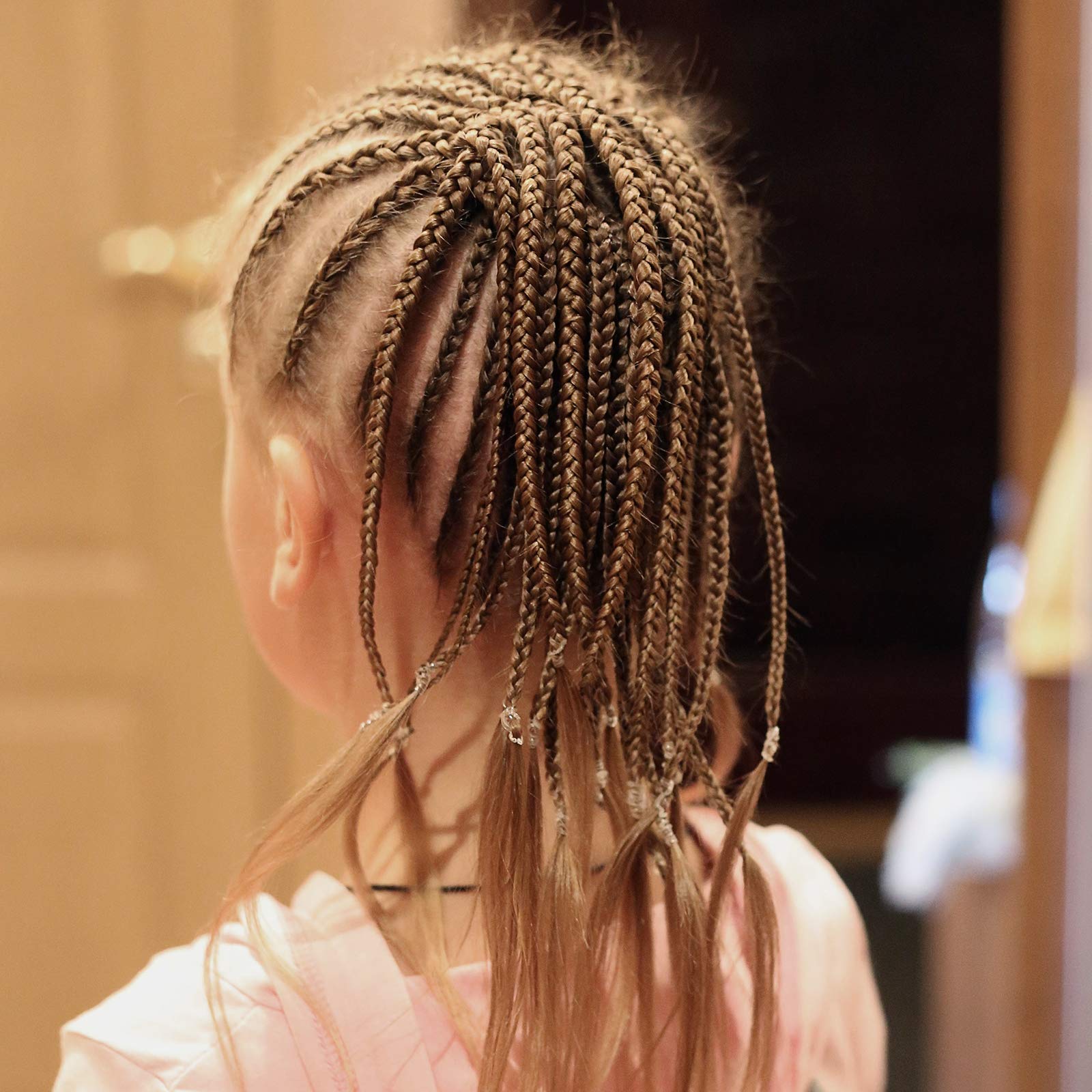 EAONE 2500 Pieces Clear Hair Elastics Hair Bands Clear Rubber Bands with Free Box for Braiding and Ponytail