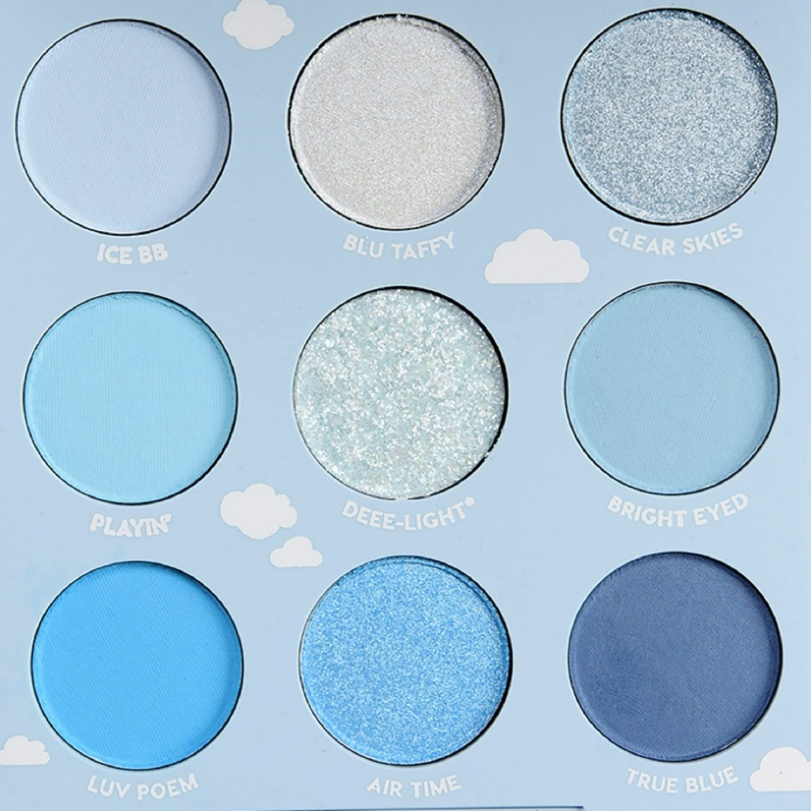 Colourpop ON CLOUD BLUE Eyeshadow Palette (Blues Navy Denim White Pastels), 0.3 Ounce