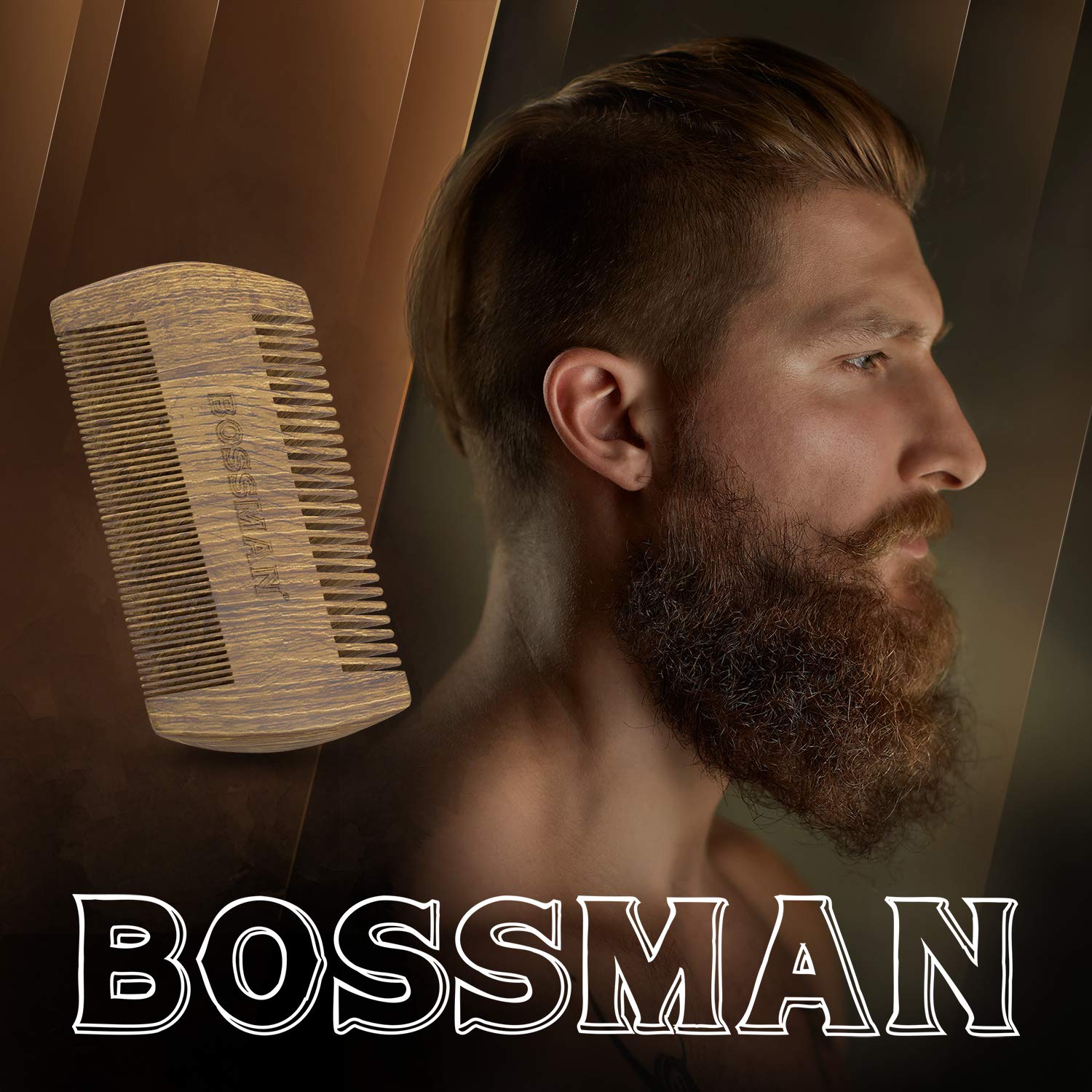 BOSSMAN POCKET SIZE SANDALWOOD COMB & PROTECTIVE CASE