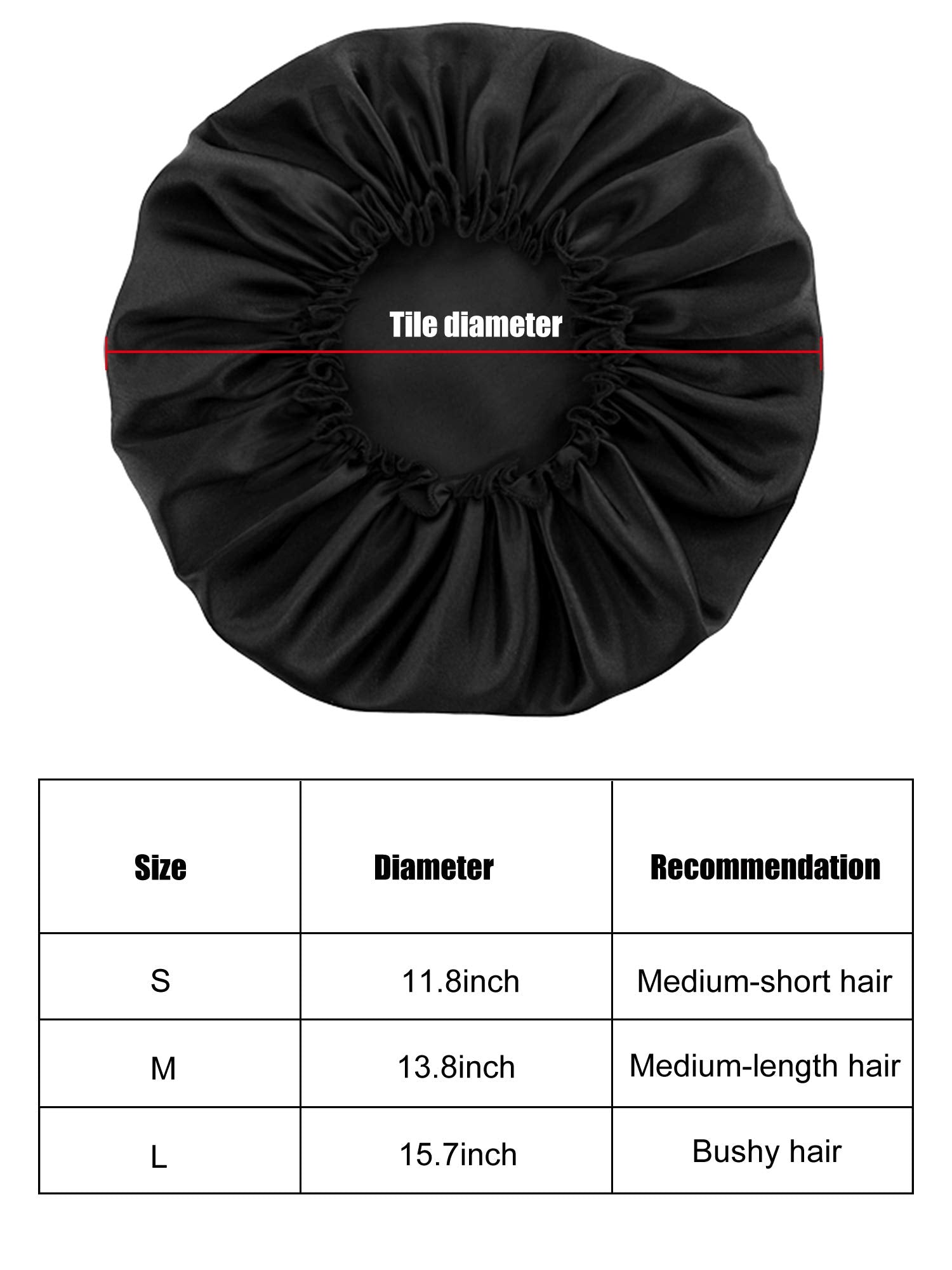 Blulu 3 Pieces Sleep Cap Satin Bonnet Night Head Cover Sleeping Soft Hair Turbans for Women and Girls (Style Set 1)