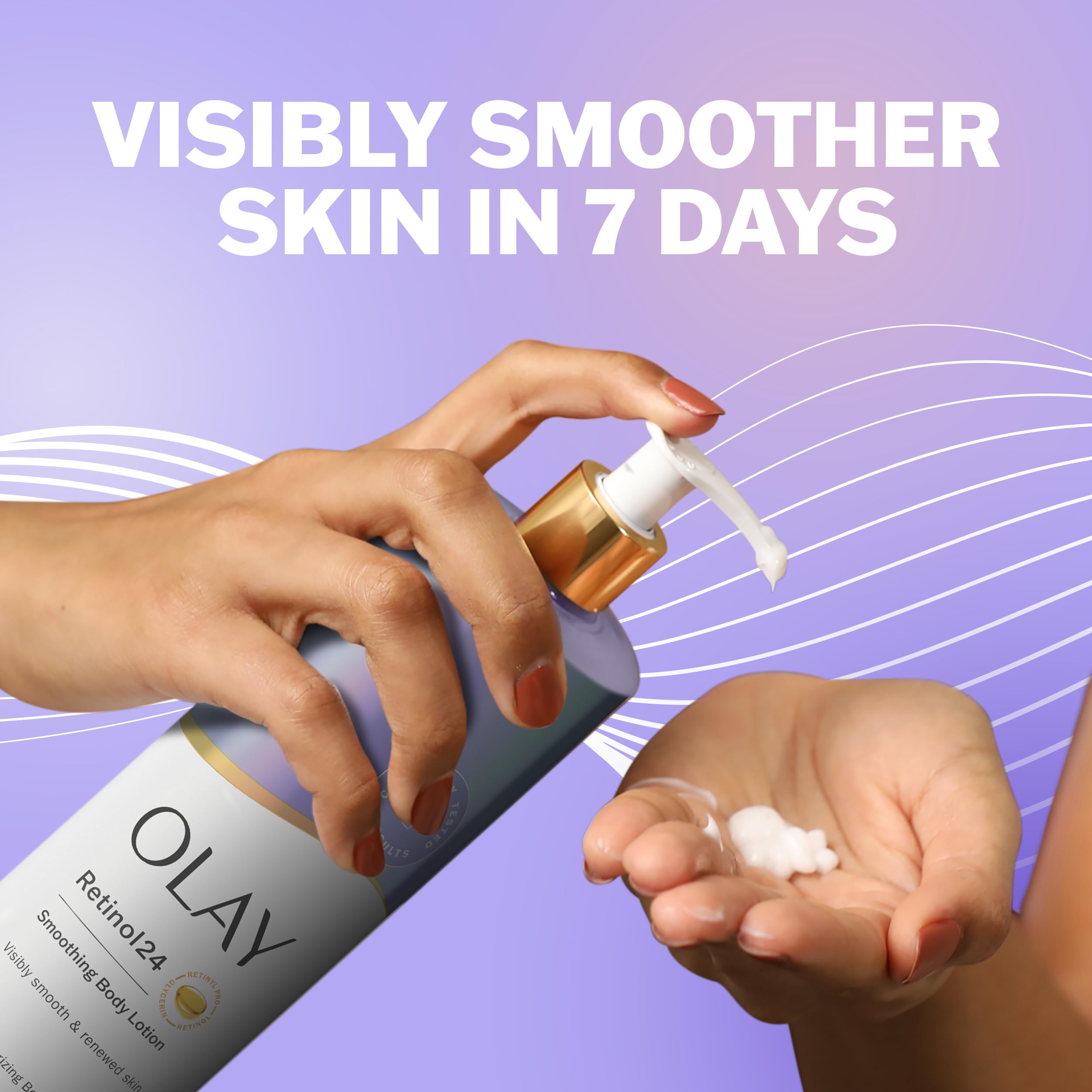 Olay Body Lotion Smoothing for Women with Retinol, 24hr Moisturizing, Vitamin E & Vitamin B3 Complex, Fast Absorbing Formula, 17 fl oz