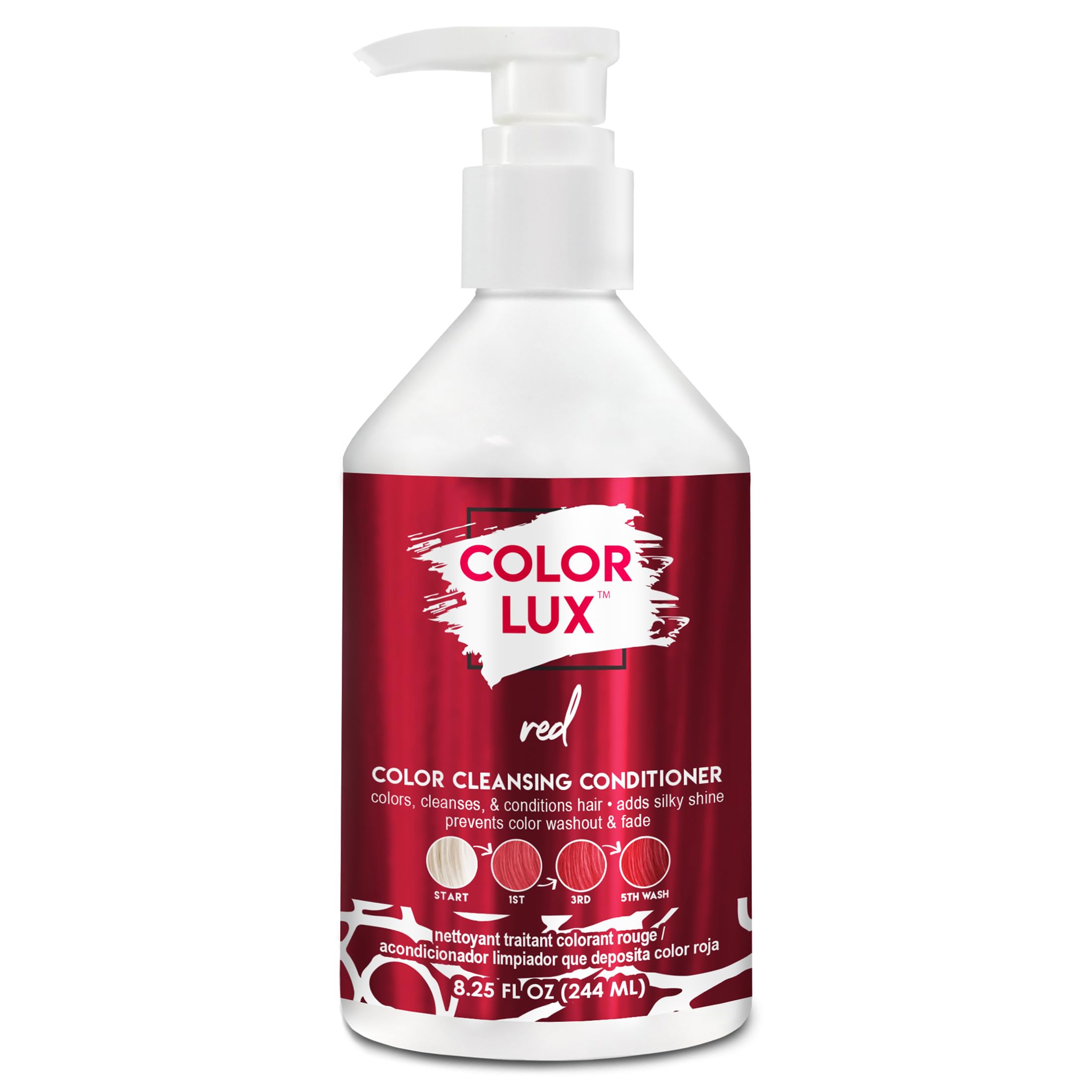 Color Lux Color Cleansing Conditioner, Red, 3-in-1 Color Depositing Formula, Vegan, Sulfate-Free, Paraben-Free, 8.25 oz