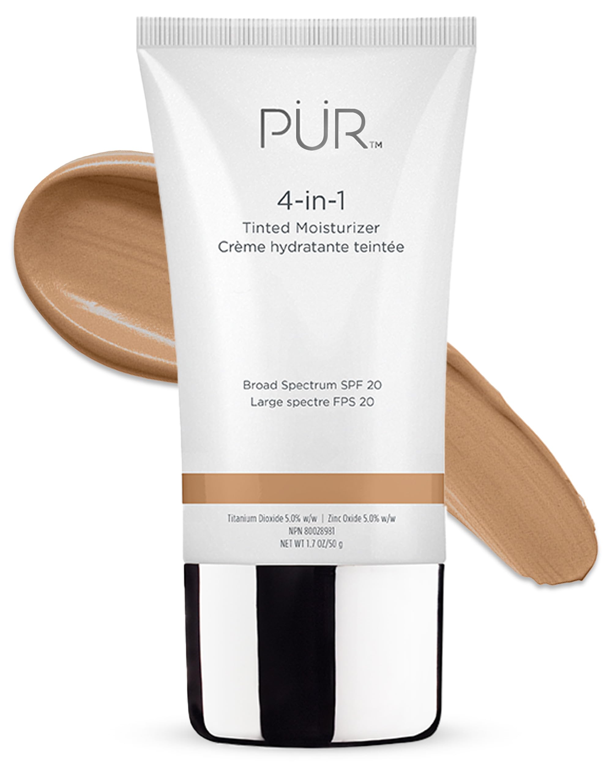 PUR Beauty 4-in-1 Tinted Moisturizer with SPF 20 - Hydrating Skin Tint Face Moisturizer, Primer & Foundation with Shea Butter, Aloe Vera & Vitamin B3 - Vegan Friendly, Paraben Free (Buff)