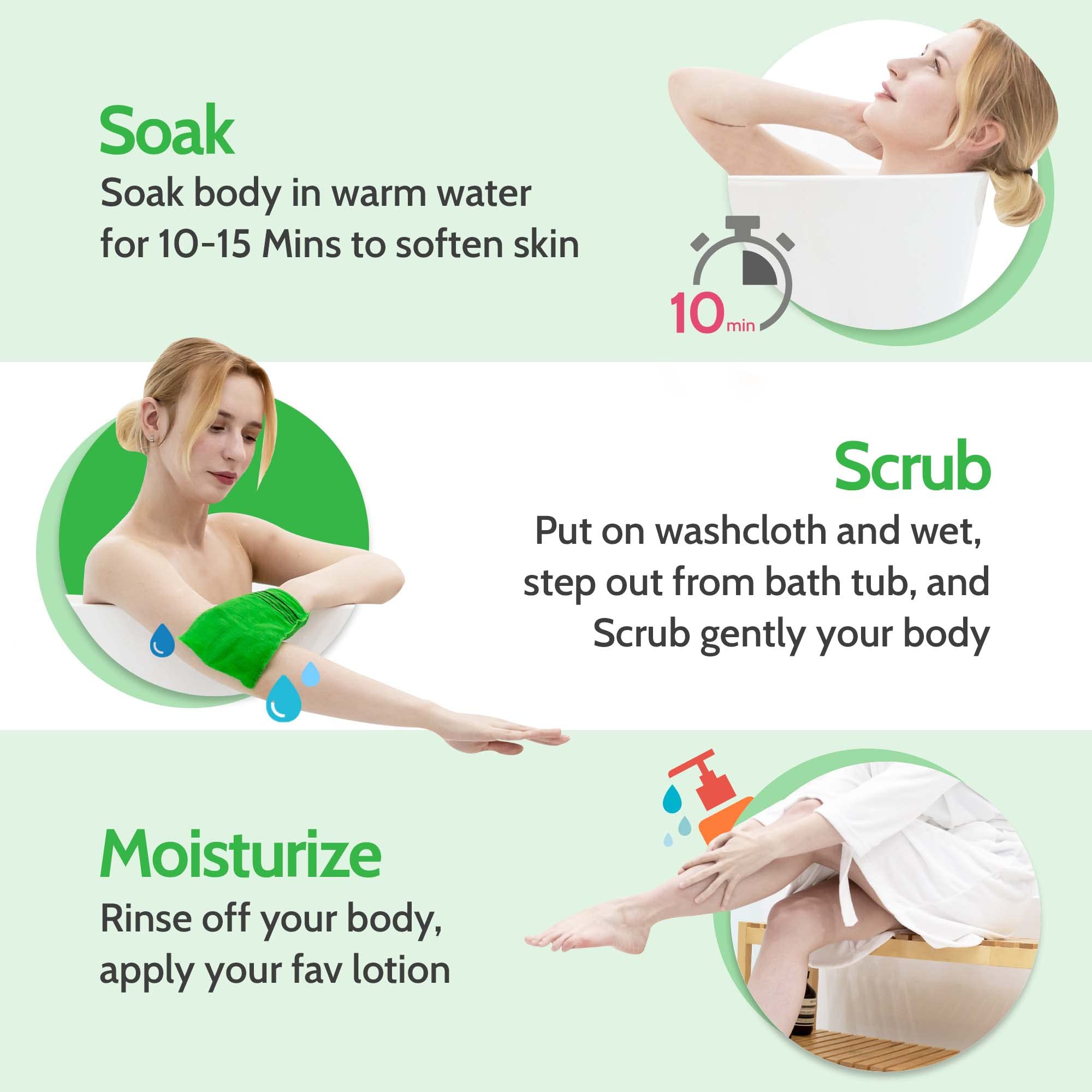 6 Pcs: Modu Korean Exfoliating Italy Towel Washcloth Normal Size(6 Pcs) Bath Scrub Removes Dead Skin Mitten Cloth