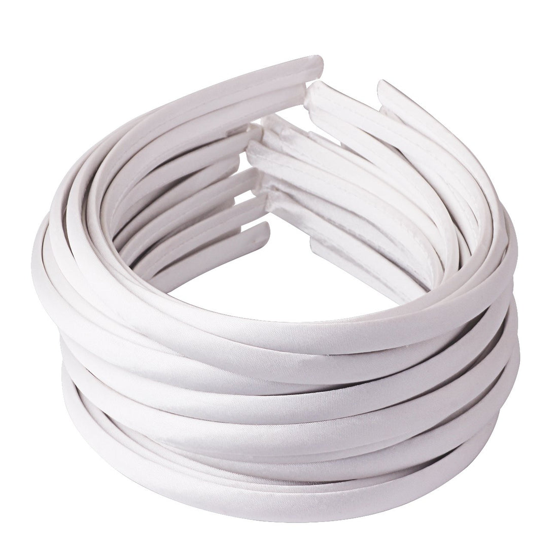 Candygirl Girls' DIY Satin Covered Headbands 1cm Width 36cm Circle Size (20pcs White)