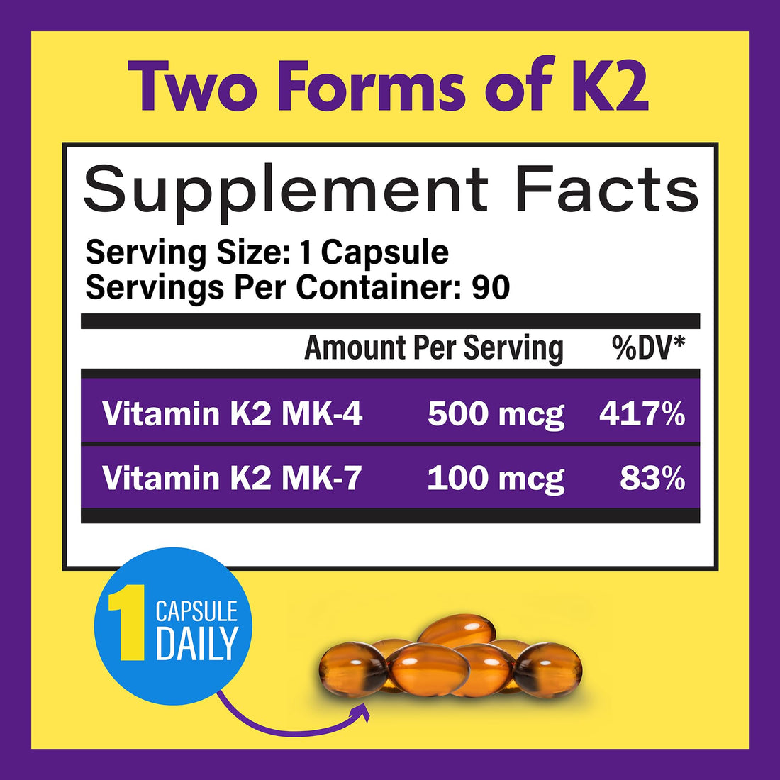InnovixLabs Full Spectrum Vitamin K2-90 Softgels with 600 mcg of Trans Form MK7 and MK4 - Supports General Health and Bone Strength - Soy and Gluten Free K2 Vitamin Supplement