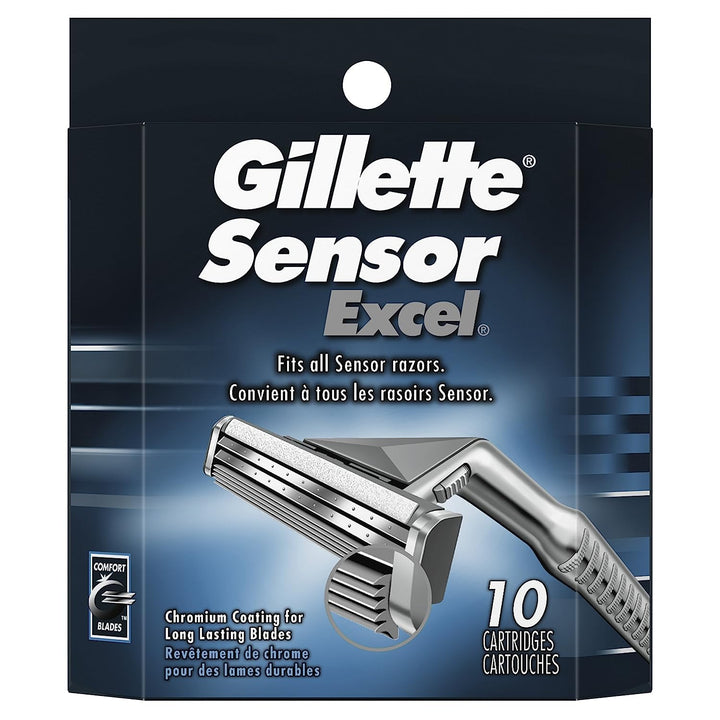 Gillette Sensor Excel Shaving Cartridges For Men - 10 ea (Packaging May Vary)