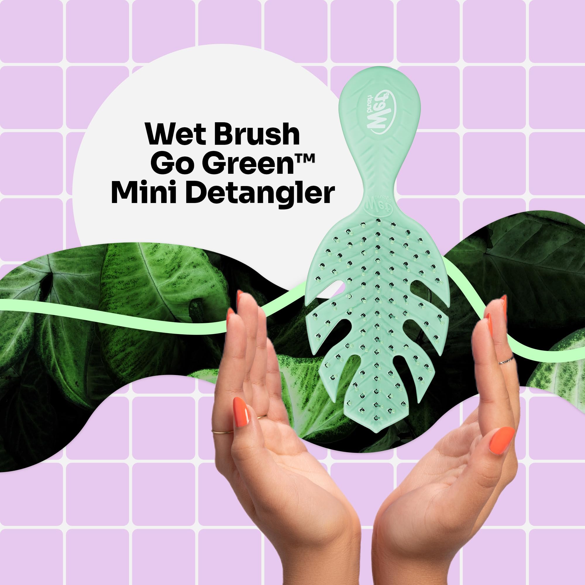 Wet Brush Go Mini Detangler Detangling Travel Hair UltraSoft IntelliFlex Bristles Glide Through Tangles with Ease Gently Loosens Knots While Minimizing Pain Split Ends ad Breakage, Green