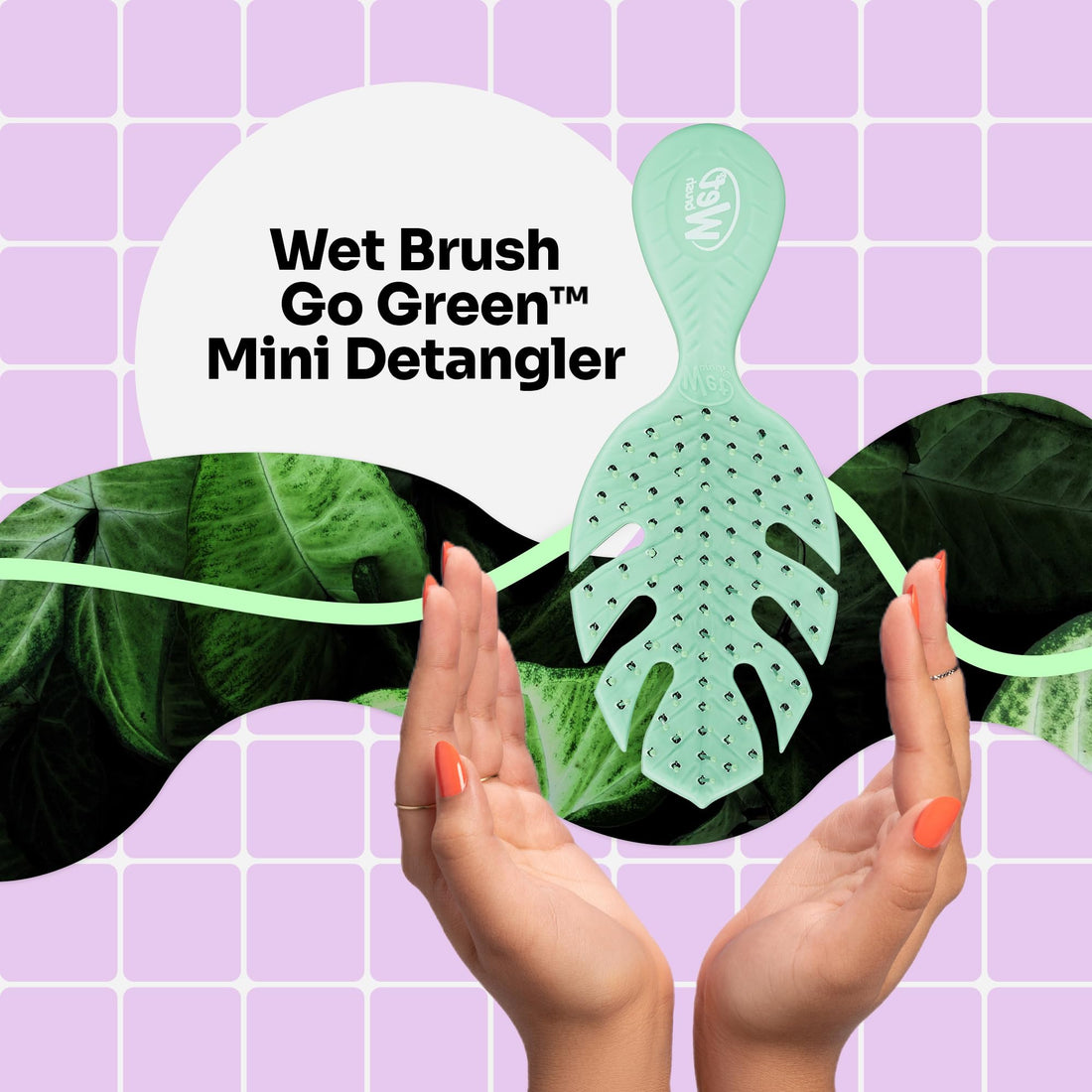 Wet Brush Go Mini Detangler Detangling Travel Hair UltraSoft IntelliFlex Bristles Glide Through Tangles with Ease Gently Loosens Knots While Minimizing Pain Split Ends ad Breakage, Green