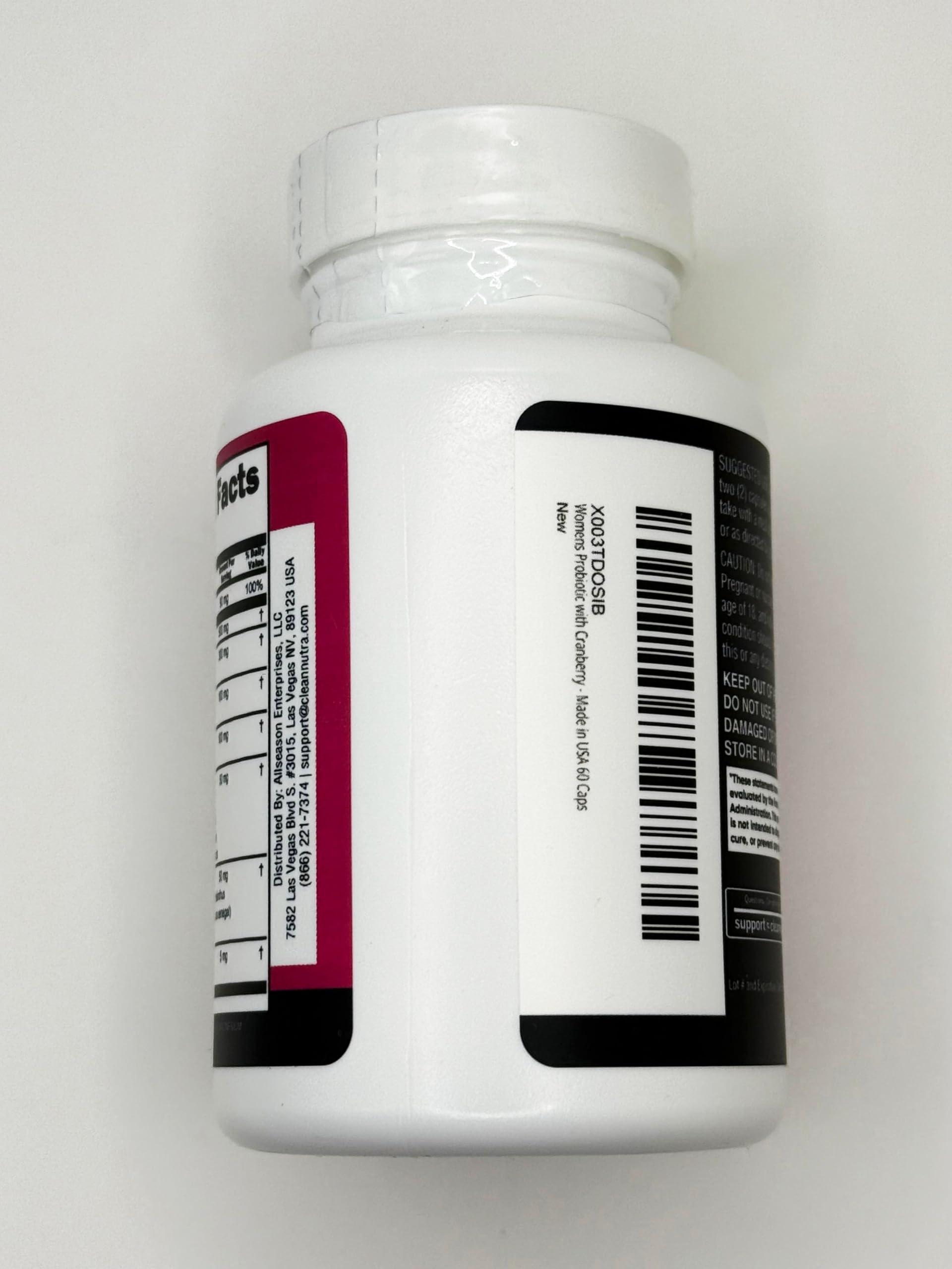 Clean Nutraceuticals Vaginal Probiotics for Women + Prebiotics 20 Billion Cranberry Pills w/D-Mannose 500 mg for Urinary Tract Health pH Balance - for Vaginal Health Supplements Pills - 1 Pack