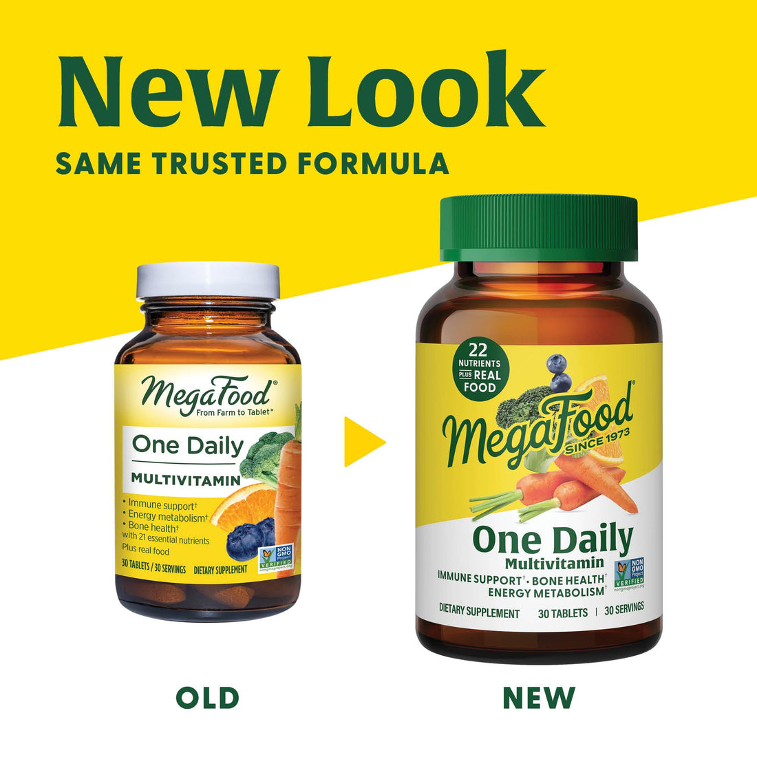 MegaFood One Daily Multivitamin - Multivitamin for Women and Men - with Real Food - Immune Support Supplement - Vitamin C & Vitamin B - Bone Health - Energy Metabolism - Vegetarian, Non-GMO - 90 Tabs