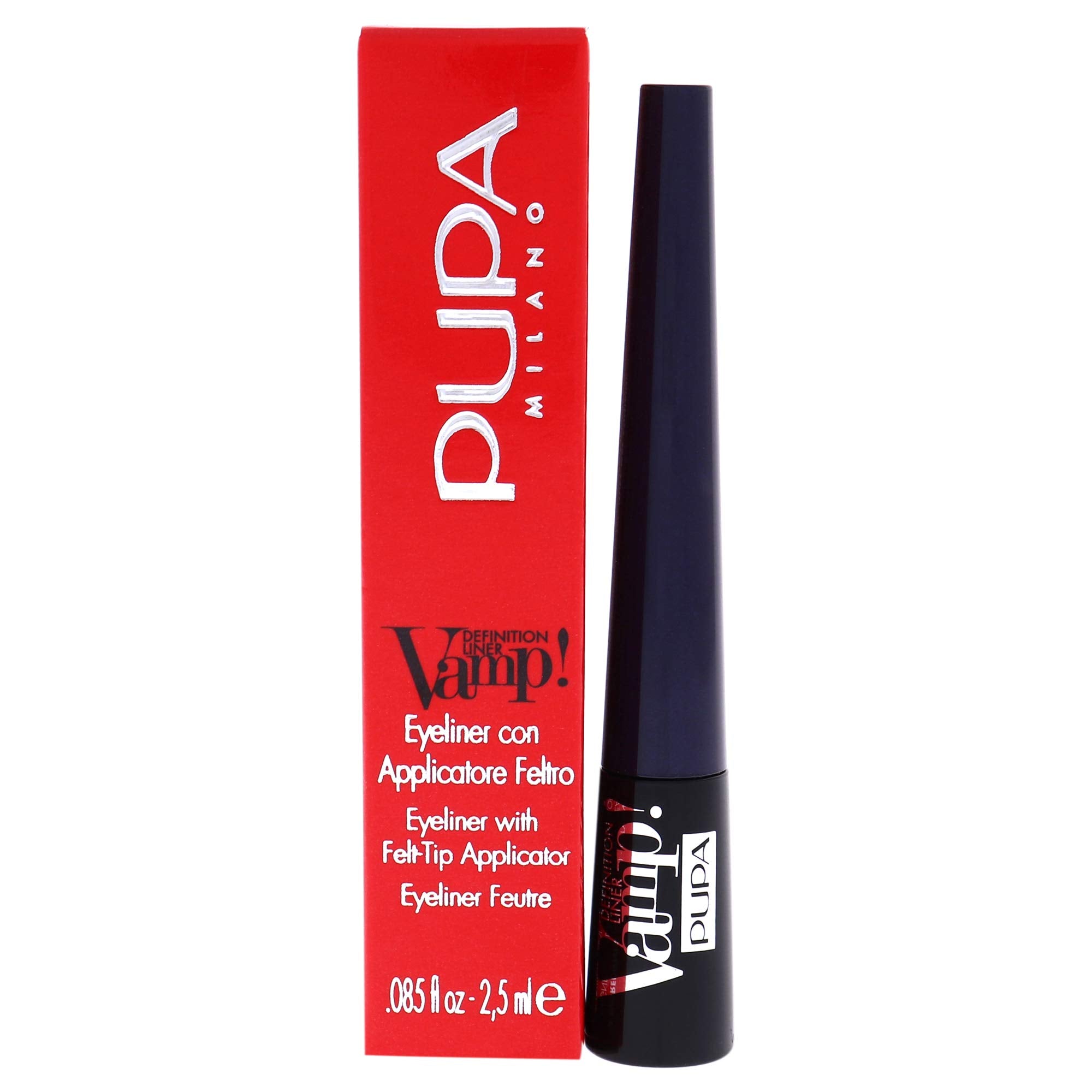PUPA Milano VAMP! Definition Liner Eye liner with Felt-Tip Applicator, Deep Blue Matt 2.5 ml