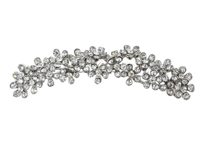 Bridal Flower Rhinestones Crystal Prom Wedding Tiara Hair Comb T812