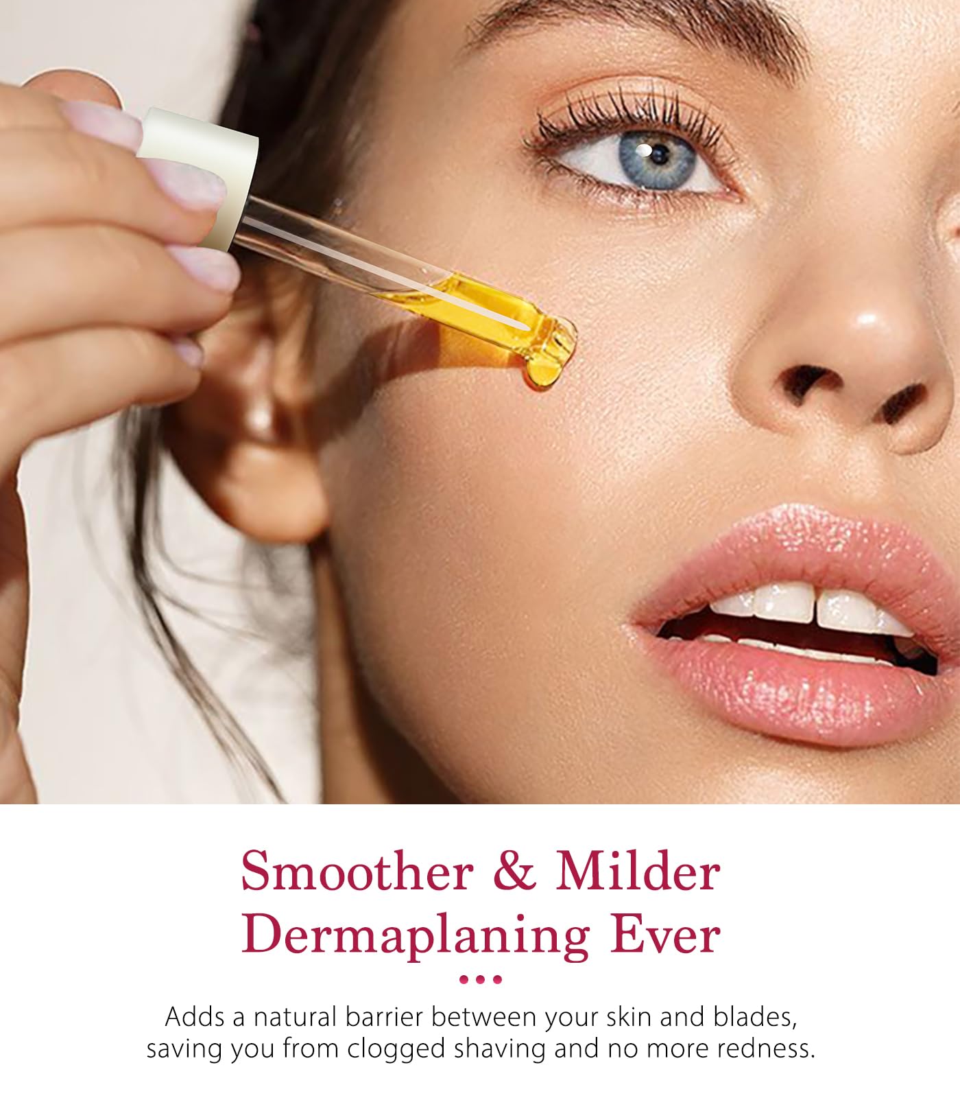 SINAHET Dermaplaning Oil, Natural Moisturizing Shave Oil for Face & Body Hair, Skin Soothing Oil made with essence of Jojoba, Vitamin E, Tea Tree, and Grape Seed (1.7fl. oz/50ml)