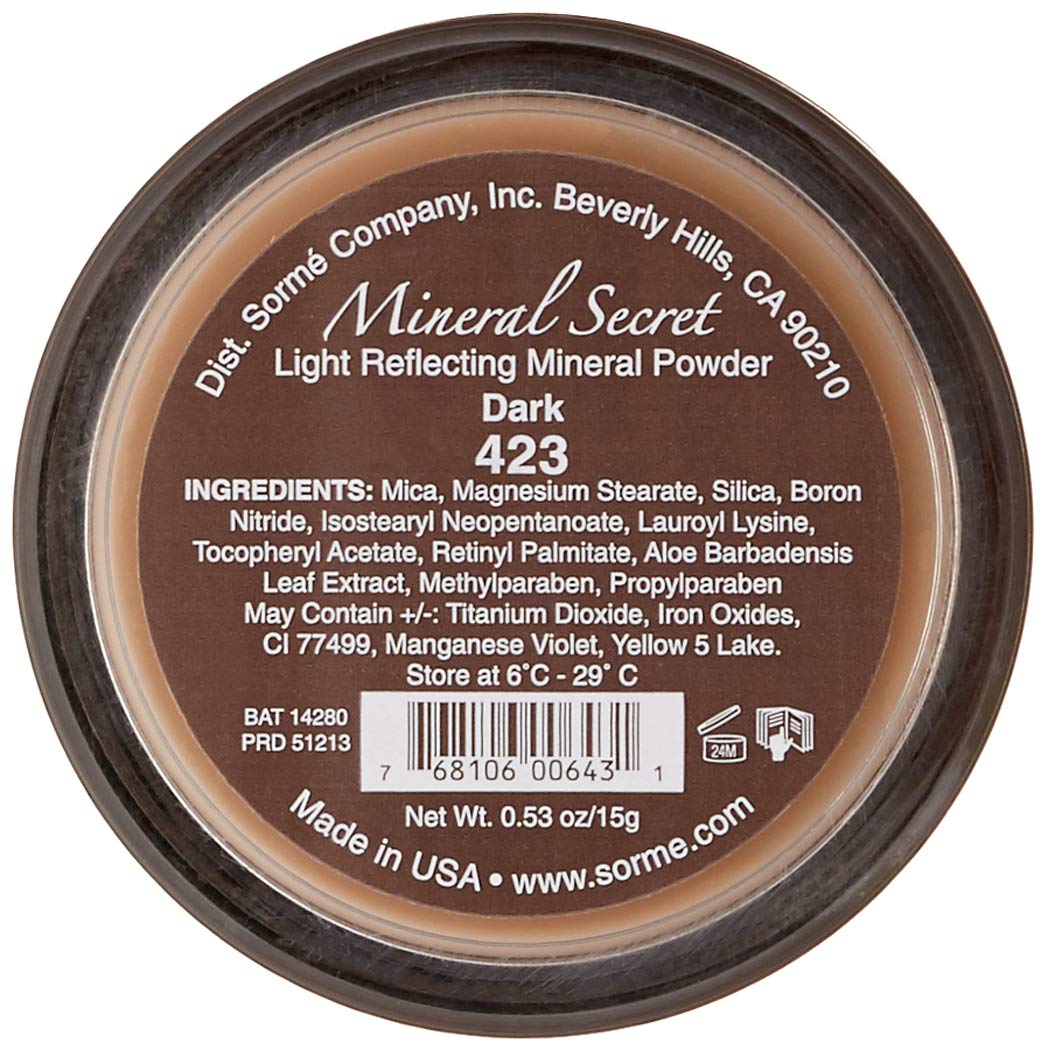Sorme Cosmetics Mineral Secret Loose Powder, Dark, 0.53 Ounce