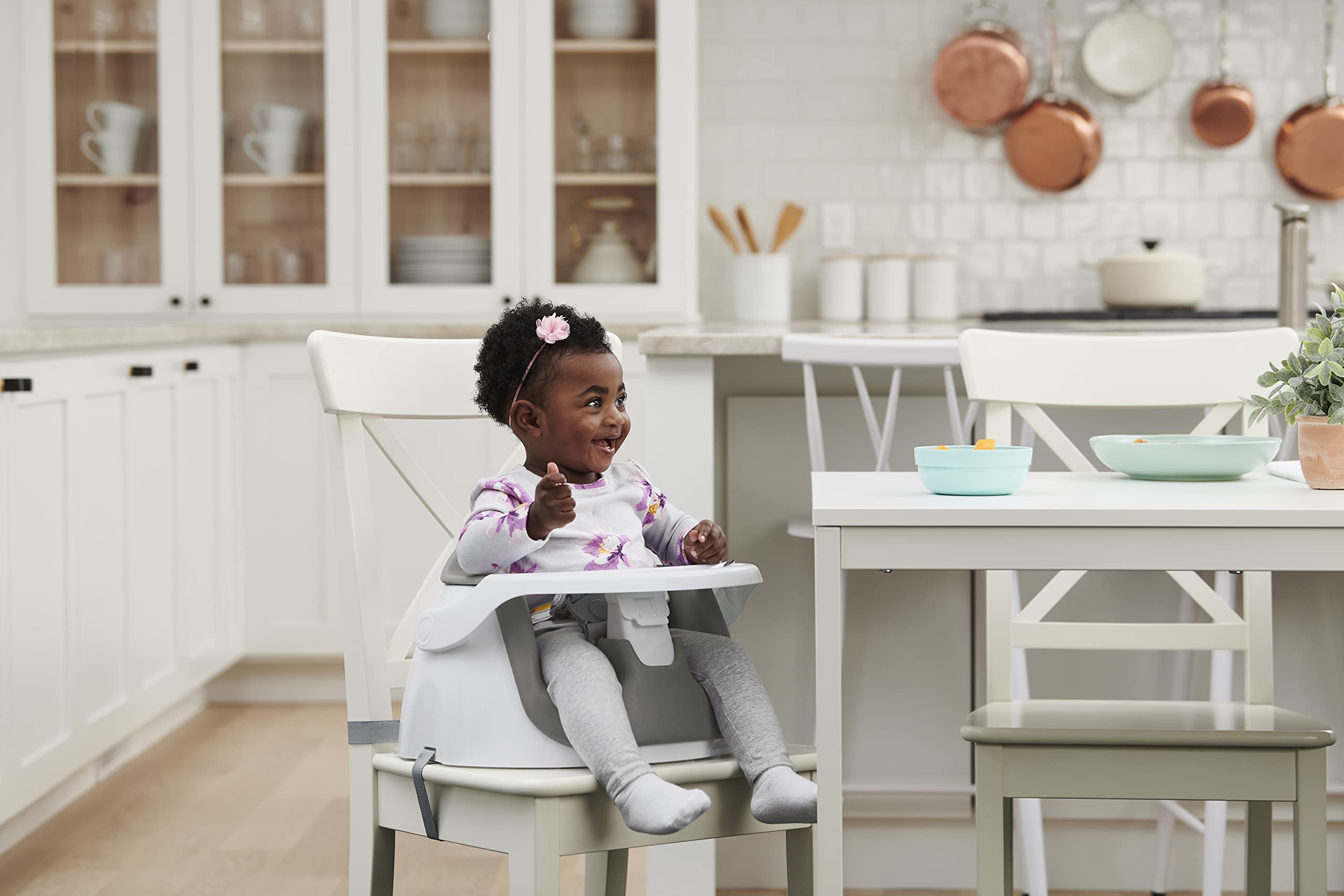 Regalo My Little 2-in-1 Booster Seat and Grow with Me Floor Seat with Removable Feeding Tray, Indoor and Outdoor Activity Chair, Purple