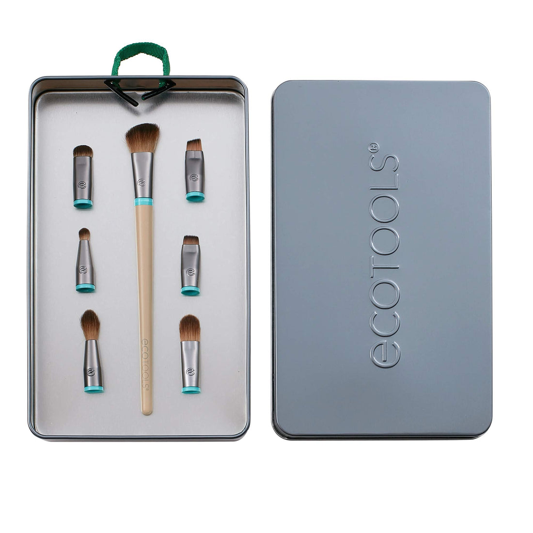 EcoTools Interchangeables Total Renewal Eye Makeup Brush Kit, Customizable Makeup Brushes for Eyeshadow, Travel-Friendly Kit, Eco-Friendly Synthetic Bristles, Cruelty Free & Vegan, 9 Piece Set
