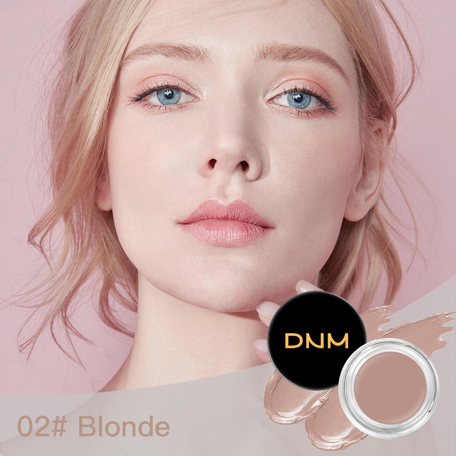 BEFIVECOK 2Pcs Brow Pomade Set with Dual-ended Eyebrow Brush, High pigment Water proof Natural finish Eyebrow Makeup Set with Eyebrow Brush for Women and Girls(02#)