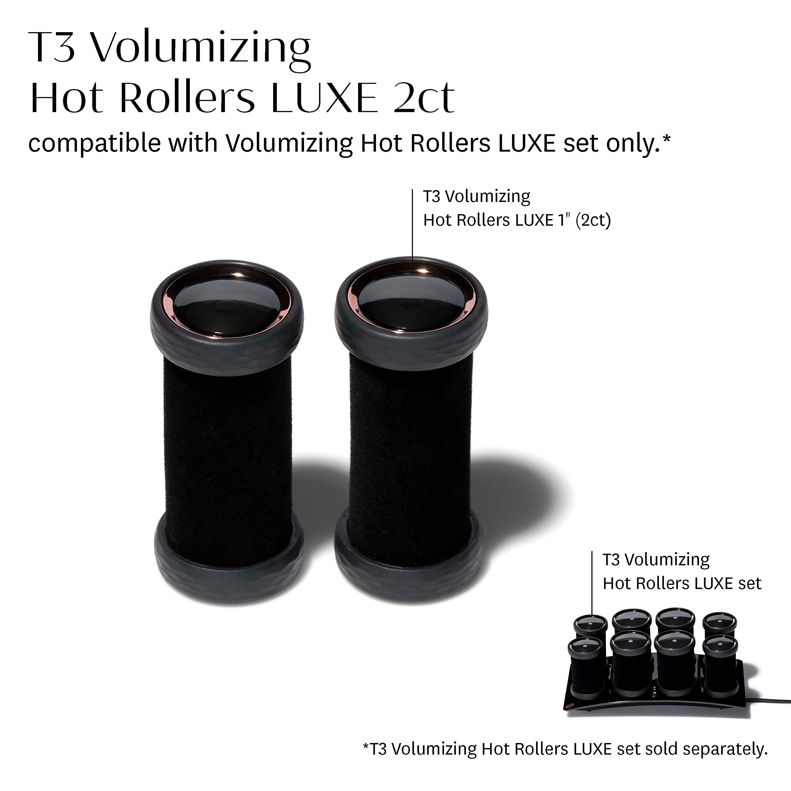 T3 Micro Volumizing Hot Rollers, 1 Inch, 2 Count