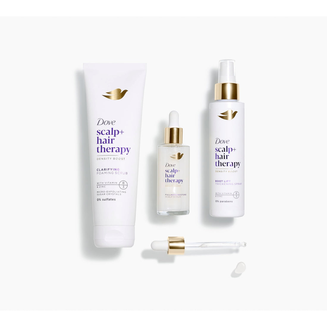 Dove Density Boost Clarifying Foaming Scrub Scalp + Hair Therapy for gentle scalp exfoliation, with Vitamin B3, Zinc and 0% sulfates, 9 oz