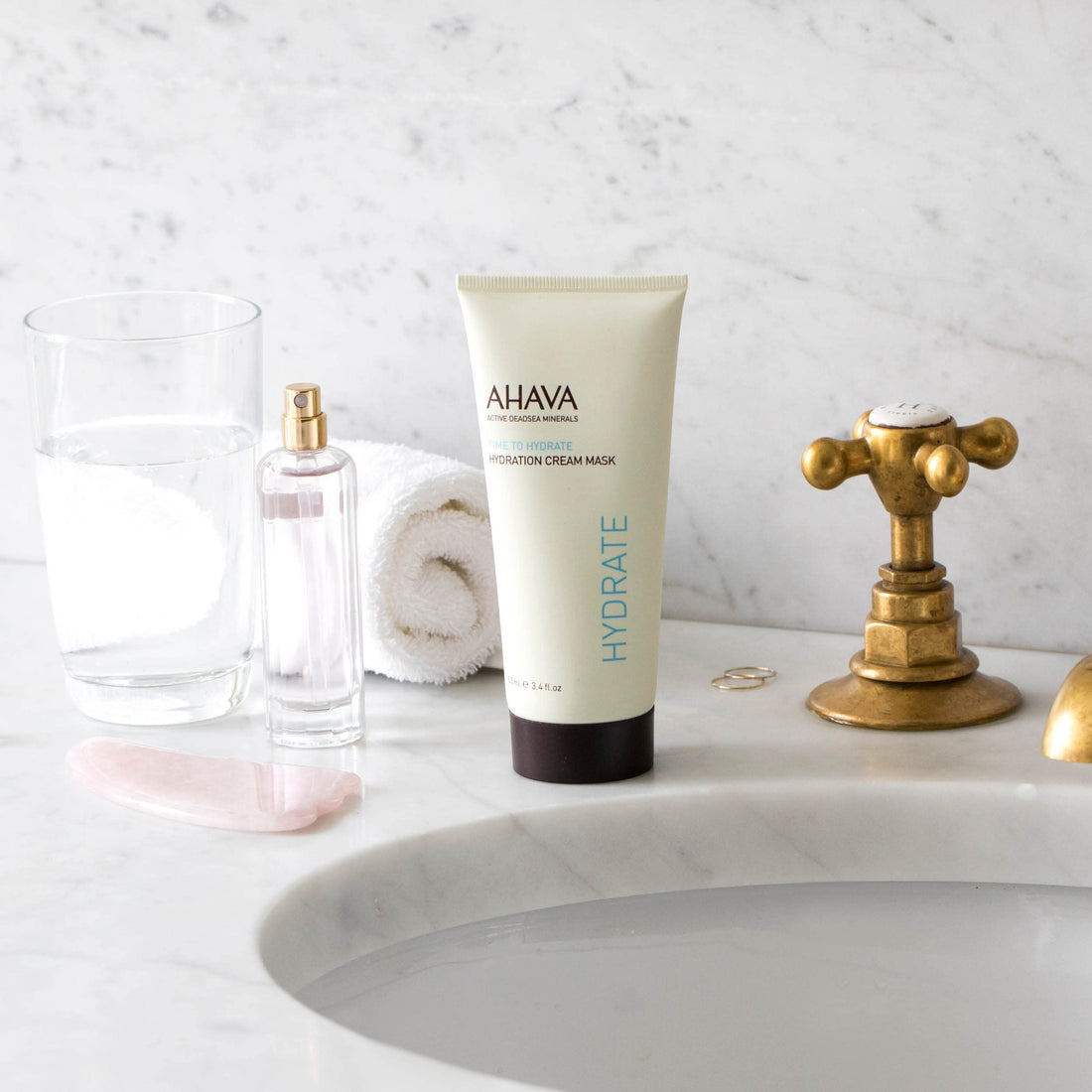 AHAVA Hydration Cream Mask - Replenishes, Fights Dehydration, Calms & Enhances Smoothness, Enriched by Exclusive Dead Sea Osmoter & Mud, Pentavitin, Vitamin E, Shea Butter & Hyaluronic Acid 3.4 Fl.Oz