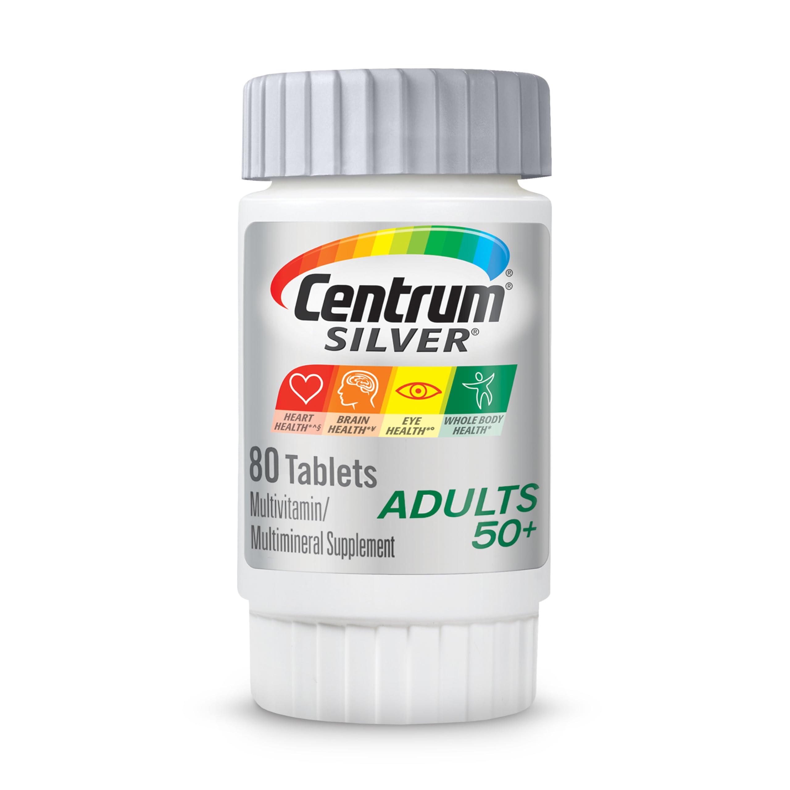 Centrum Silver Adult (80 Count) Multivitamin/Multimineral Supplement Tablet, Vitamin D3, Age 50+