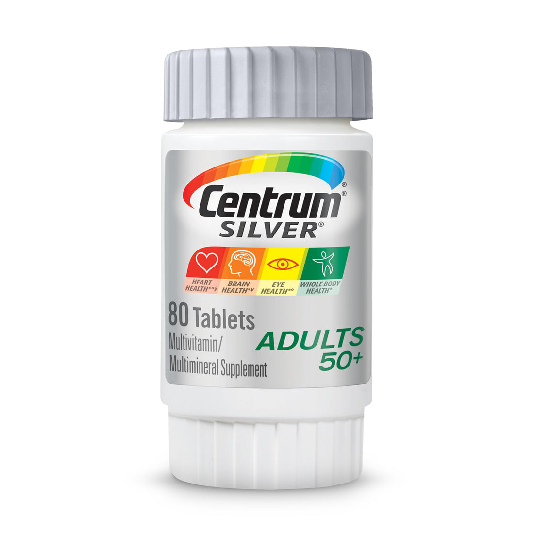 Centrum Silver Adult (80 Count) Multivitamin/Multimineral Supplement Tablet, Vitamin D3, Age 50+