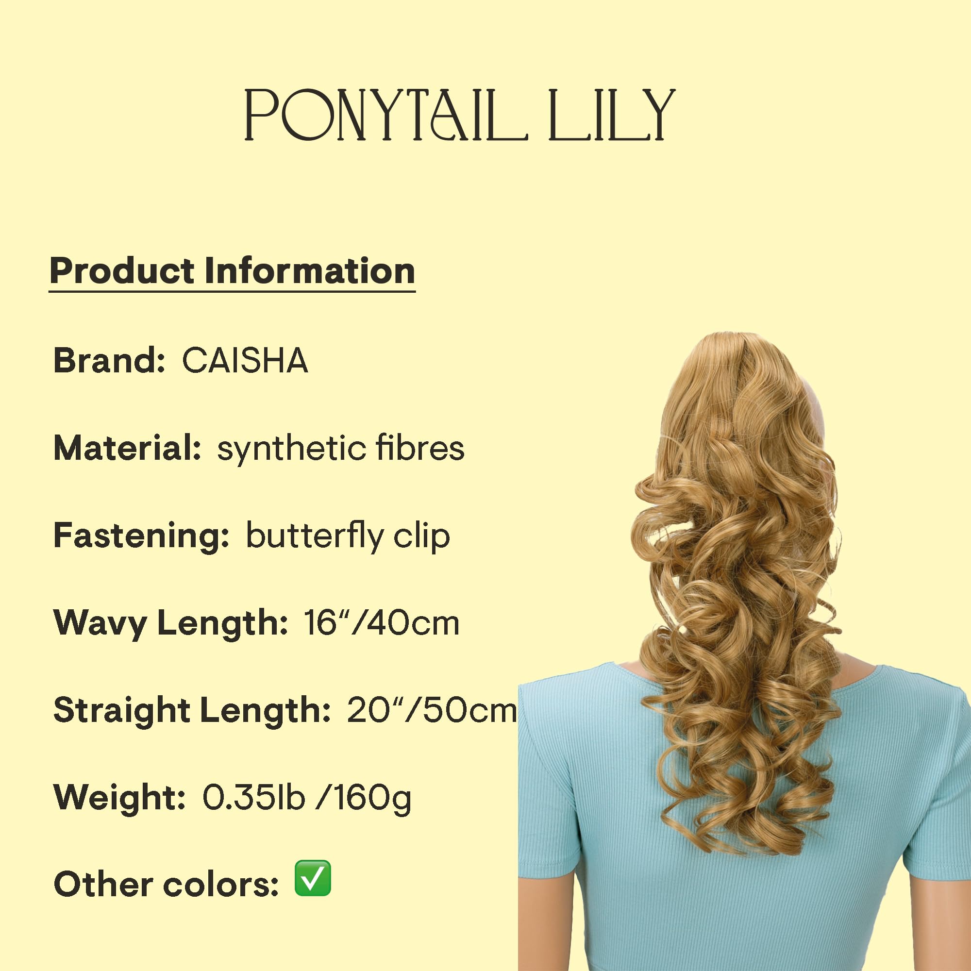 PRETTYSHOP 20 Hair Piece Pony Tail Clip On Extension Voluminous Curly Heat-Resisting Honey brown # 27 H215