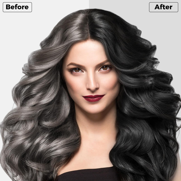 BELEZALIB Instant Black Hair Dye Shampoo for Women Man Hair Color Shampoo for Gray Hair - 100% Gray Coverage - Natural Plant Hair Dye 3 in 1, 16.9Fl OZ