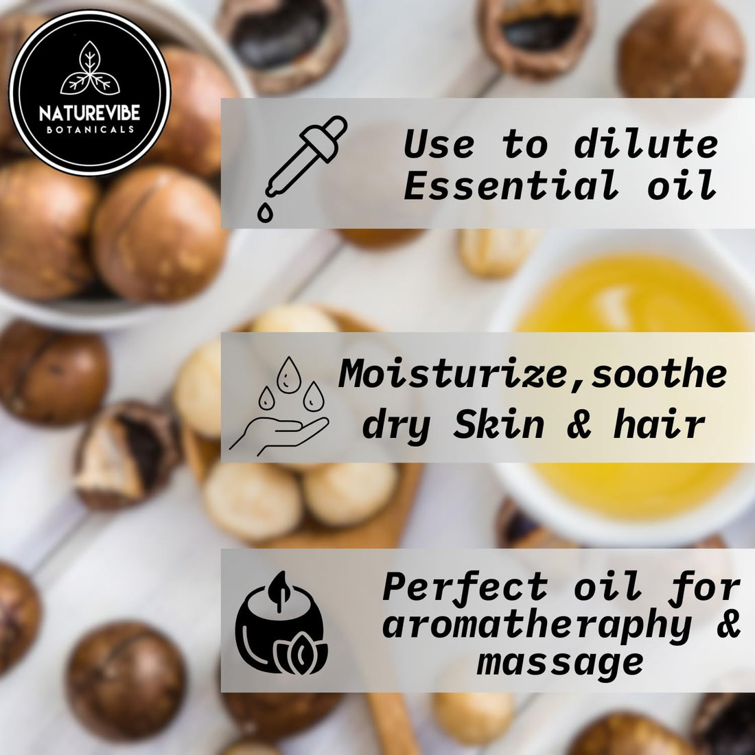 Naturevibe Botanicals Kukui Nut Oil 32 Ounces | 100% Pure and Natural | Great for Skin Care and Hair Care