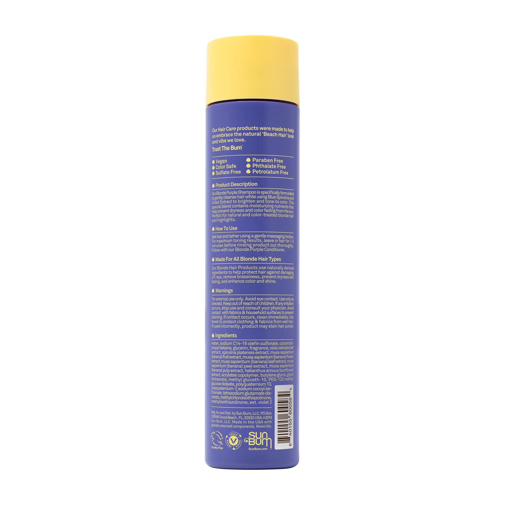 Sun Bum Blonde Conditioner | UVprotecting and Cruelty Free Color Enhancing and Toning Hair Treatment for Blondes | 10 Oz