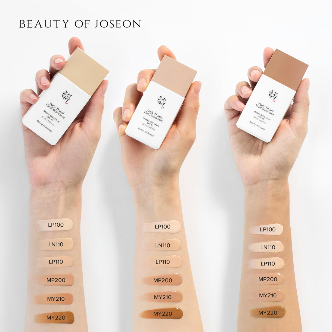 Beauty of Joseon Daily Tinted Fluid Sunscreen 12 Shades for Face Moisturizing Broad Spectrum SPF 40 Korean Skincare 50ml, 1.69 fl.oz #MP200