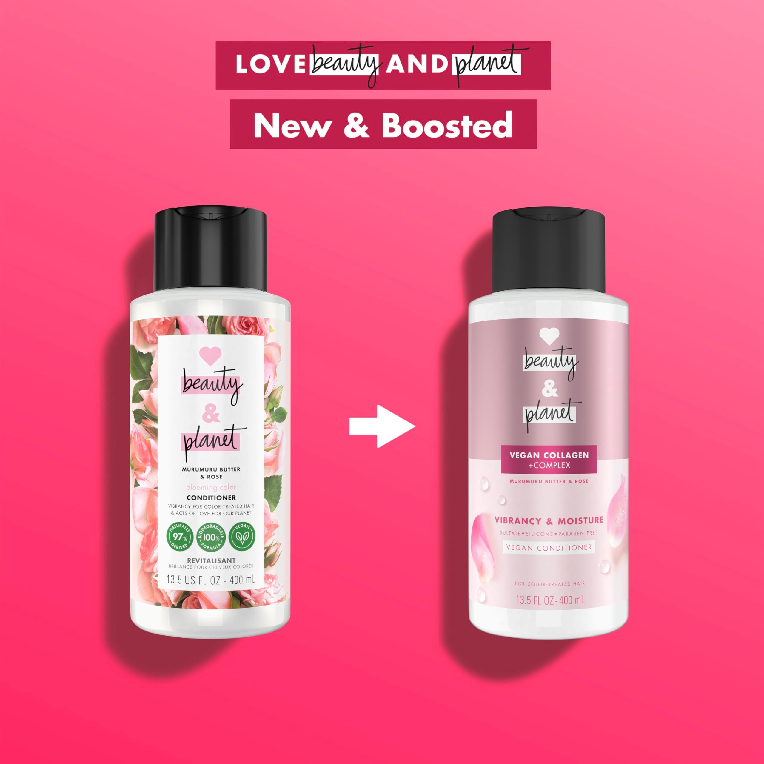 Love Beauty and Planet Murumuru Butter & Rose Conditioner, Blooming Color, 13.5 Ounce