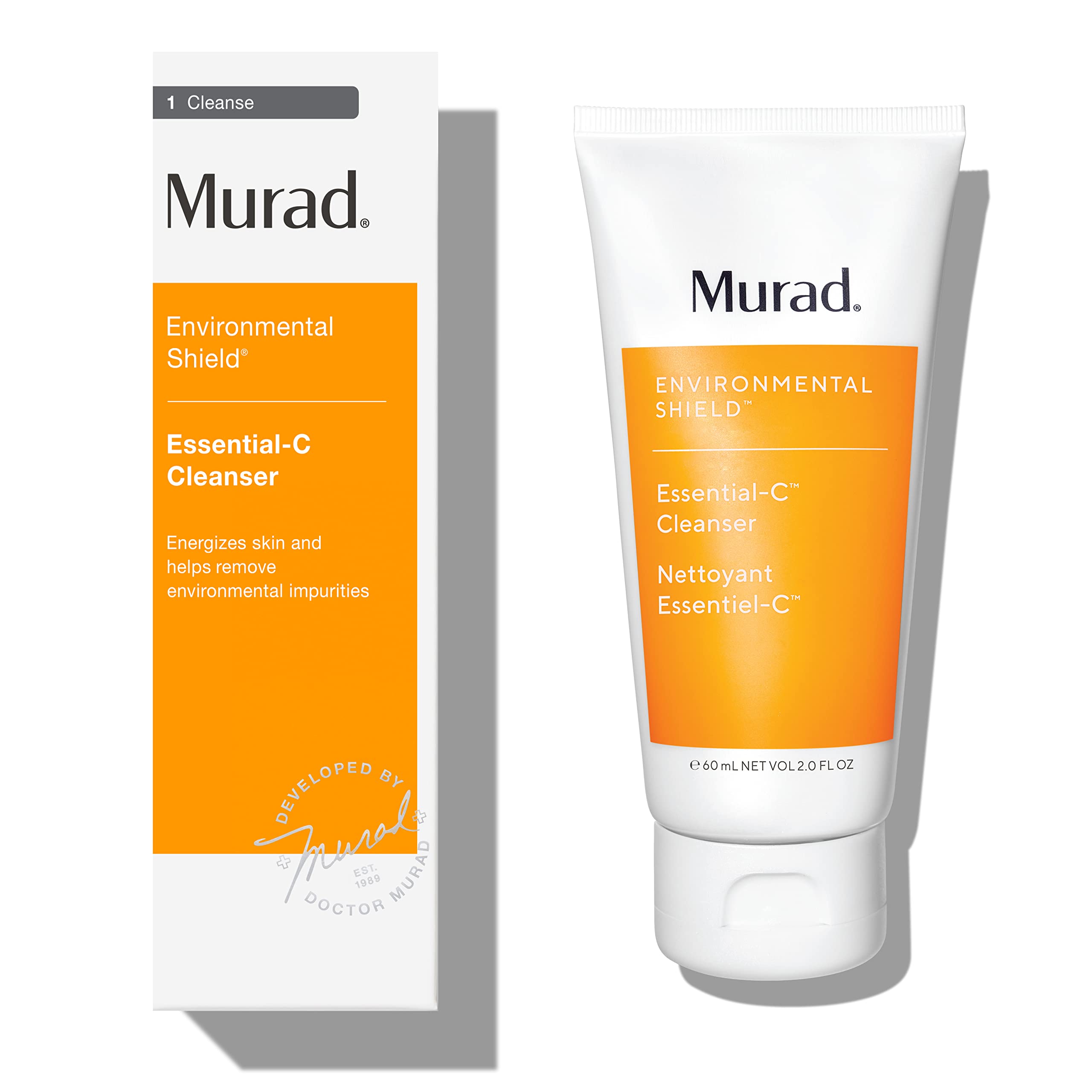 Murad Environmental Shield Essential-C Cleanser - Anti-Aging Vitamin C Cleanser - Energizing, Antioxidant Facial Cleanser, 2 Fl Oz (Travel Size)