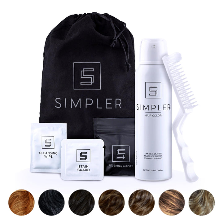 Simpler Hair Color for Men Kit for Full Gray Coverage - Ginger Hair & Beard Dye for Men - All In One Reusable Kit with Comb Applicator - Natural Looking Hair Color for 100% Gray Hair Coverage