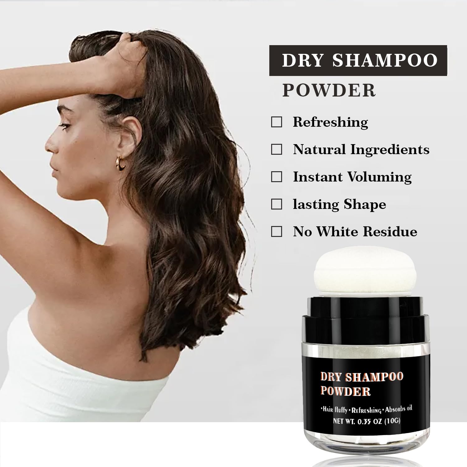CNNY Dry Shampoo Powder for Hair Refreshing, Volumizing Powder for Root Fuller Looking Natural Hair, No White Residues, Non Toxic, Non-Aerosol, Travel Size Dry Shampoo for Men and Women 0.58 oz