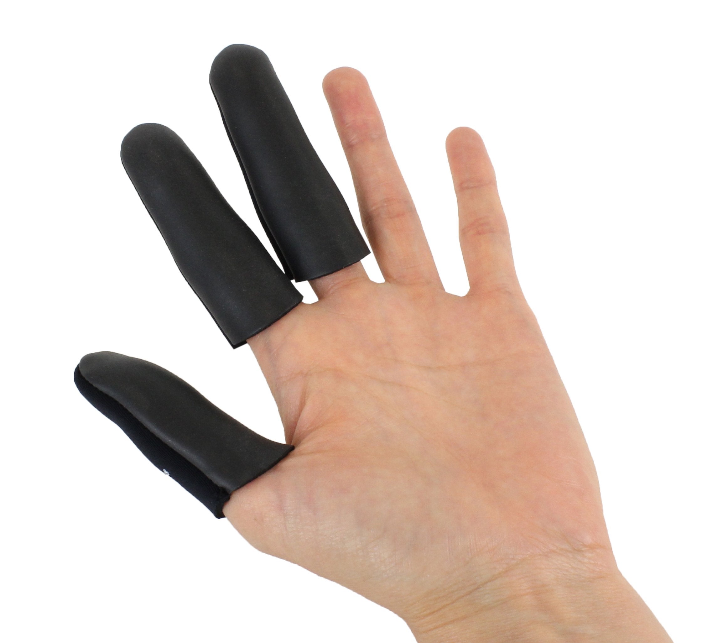 Jatai Heat Shield - Professional High Heat Resistant Finger Protection Guards For Curling And Flat Irons, Wands, Blow Dryers - 3Pc (Thumb 2 Fingers) (M/L - Thumb Wider Than 3/4 (2Cm), Black)