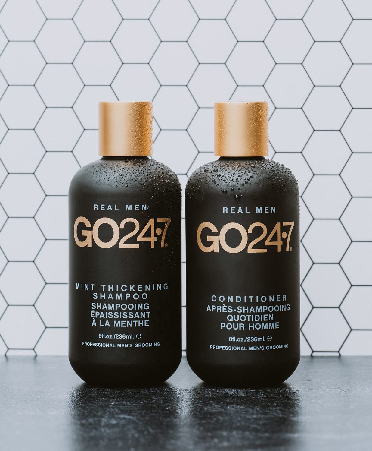 On The Go Men's GO247 Mint Thickening Shampoo, 8 Oz