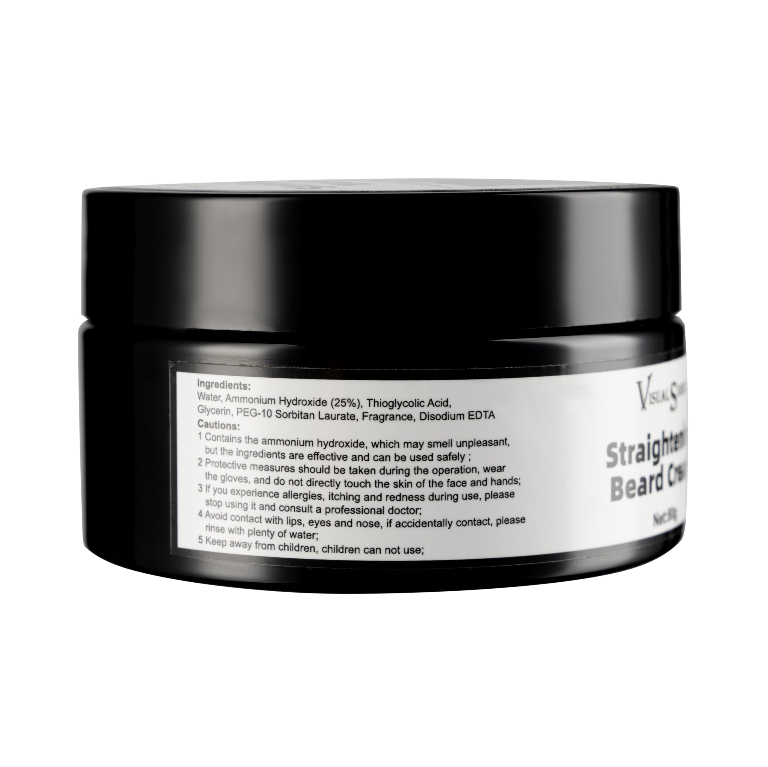 visualsource Straightening Beard Cream, 2.8oz Effective Beard Styling Conditioner Beard Mustache Cream Supplies To Straighten Reducing Frizz Coarse Moisturizing Softening Natural Beard Cream
