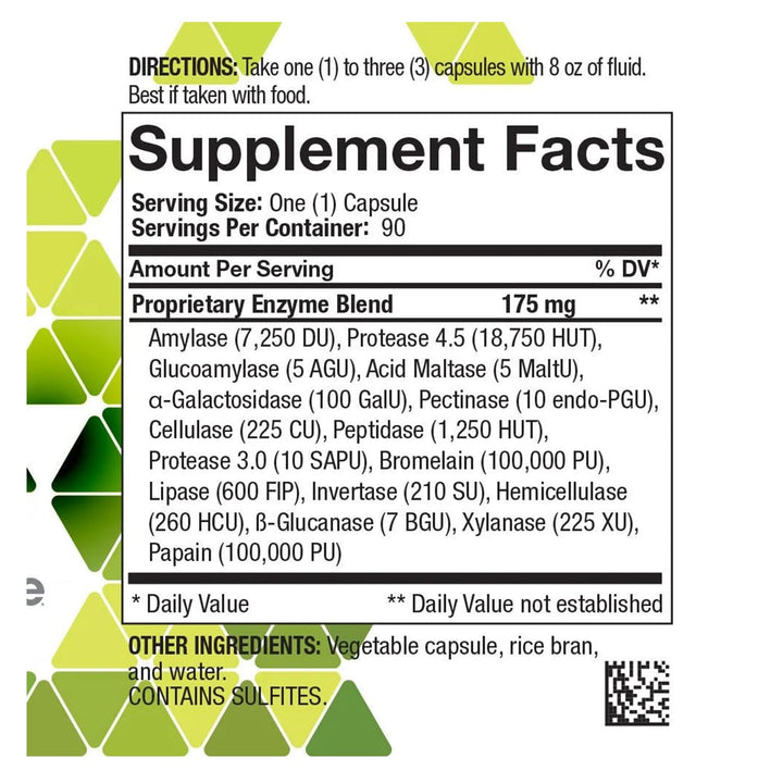 4Life Digestive Enzymes - Supports Digestive and Intestinal Health, Food Absorption, and Breakdown of Protein, Carbohydrates, and Fats - 90 Capsules