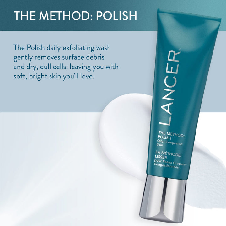 The Method: Polish Oily-Congested Skin, 4.2 FL OZ, Dr. Lancer Dermatology Skincare, 3-Month Supply, For Daily Use, Exfoliate Dead Skin Cells, 3-Step Routine